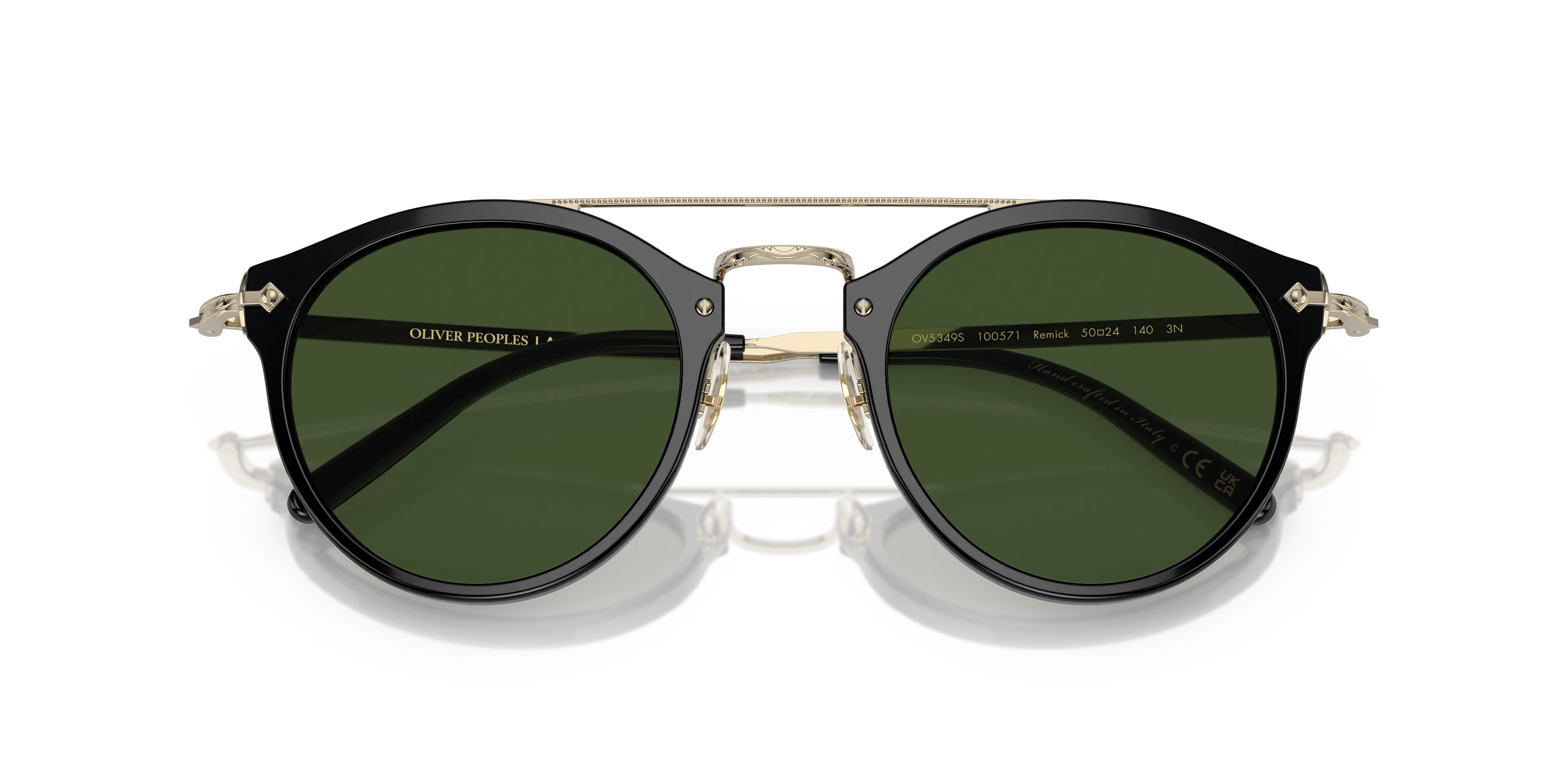 Oliver Peoples OV5349S REMICK 100571 Occhiali da sole Acetato Nero Verde Pantos Normale - immagine 2