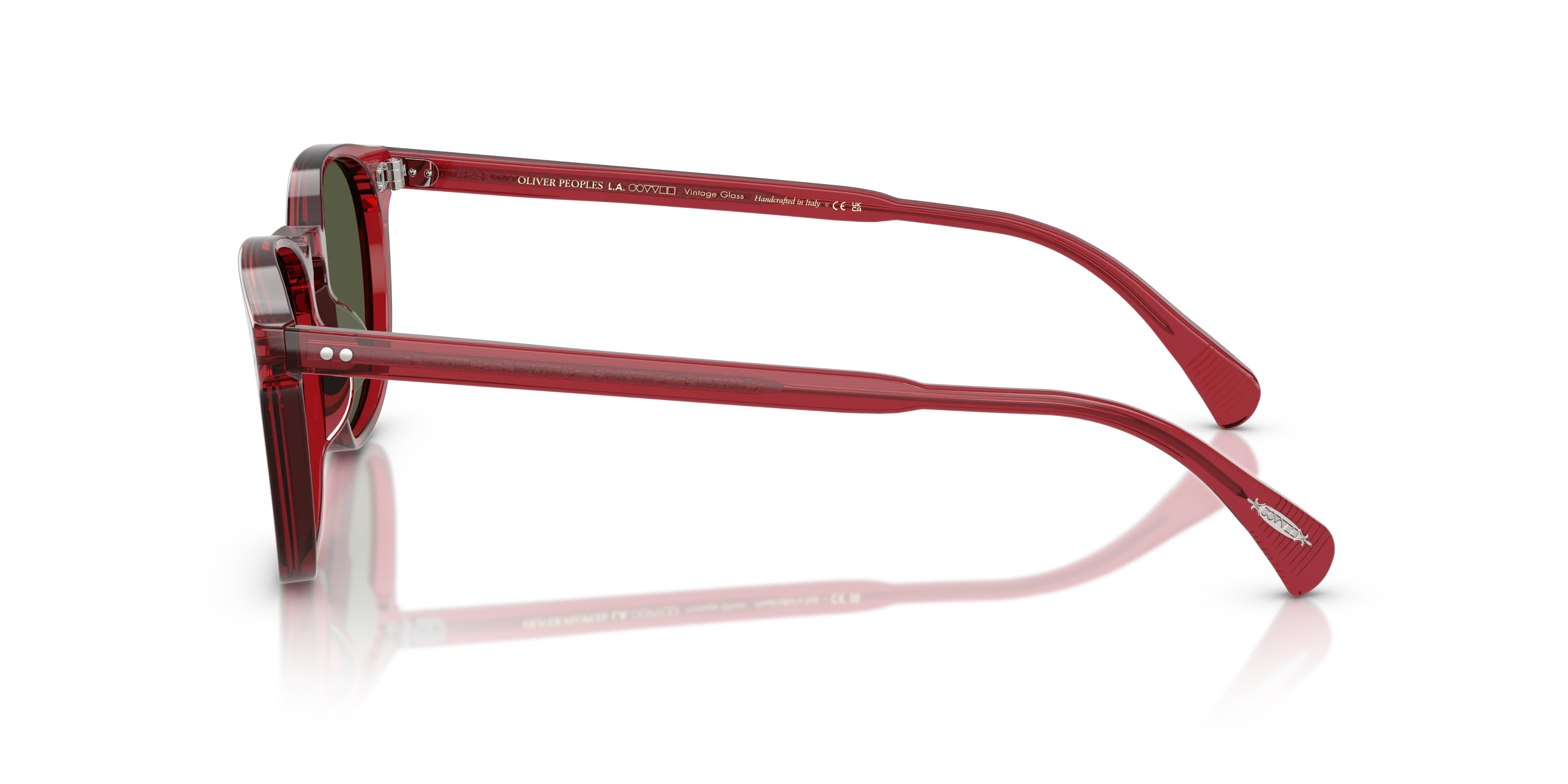 Oliver Peoples OV5298SU FINLEY ESQ. SUN (U) 176452 Occhiali da sole Acetato Rosso Verde G15 Rotonda Normale - immagine 4