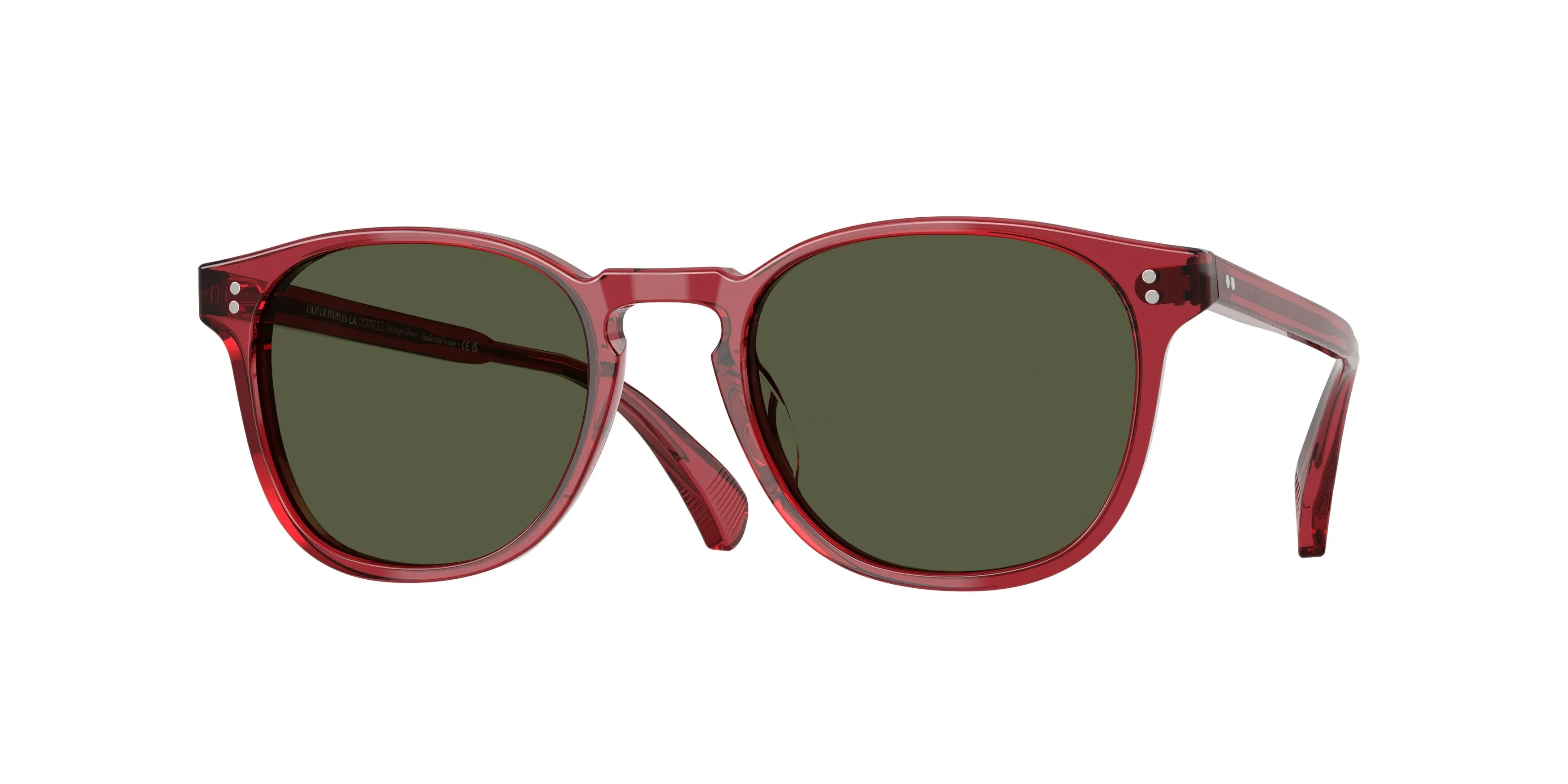 Oliver Peoples OV5298SU FINLEY ESQ. SUN (U) 176452 Occhiali da sole Acetato Rosso Verde G15 Rotonda Normale - immagine 1