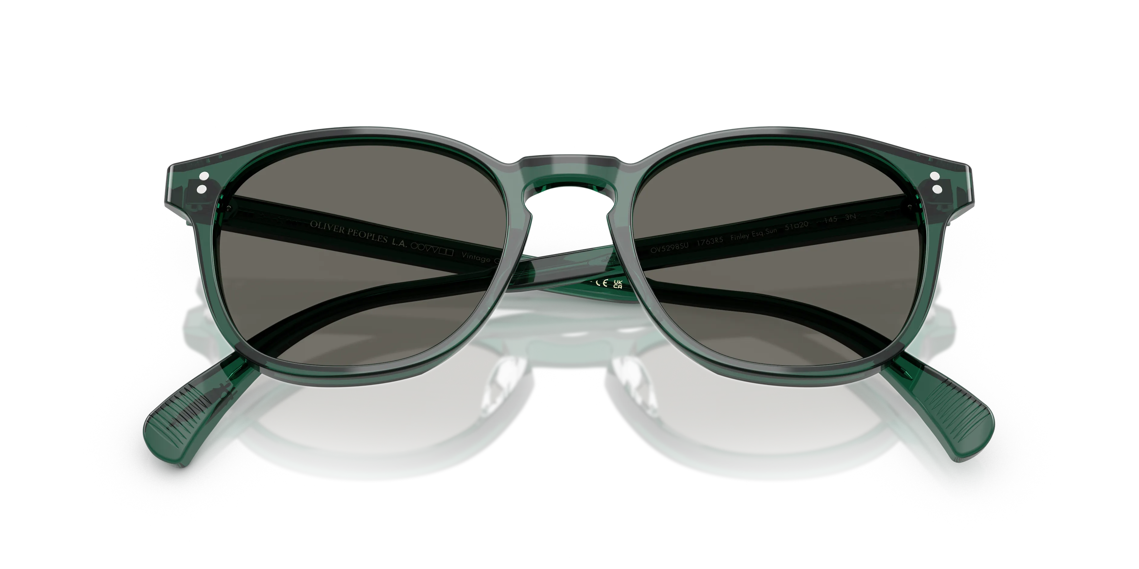 Oliver Peoples OV5298SU FINLEY ESQ. SUN (U) 1763R5 Occhiali da sole Acetato Verde Grigio Rotonda Normale - immagine 2