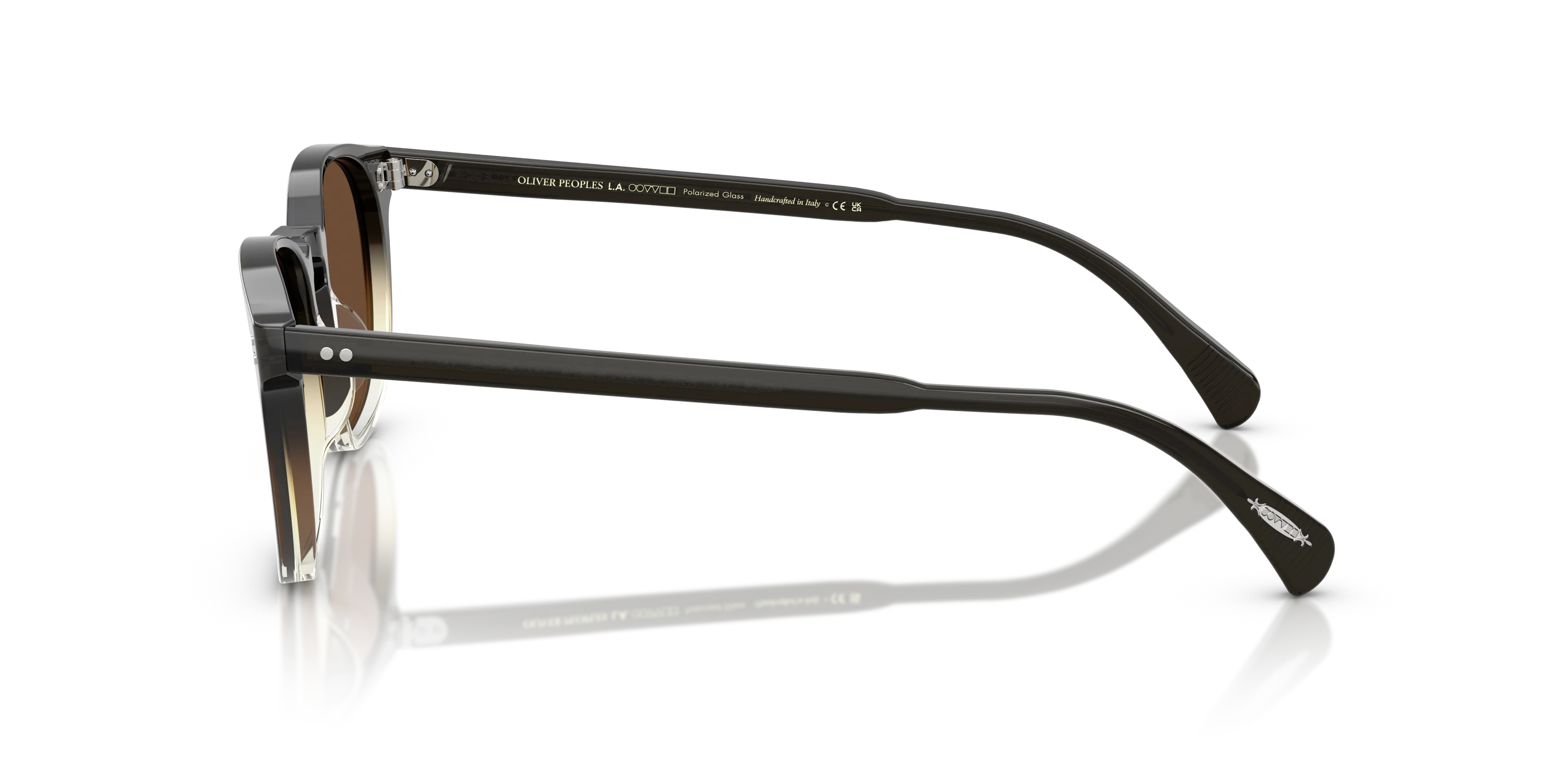 Oliver Peoples OV5298SU FINLEY ESQ. SUN (U) 1748AN Occhiali da sole Acetato Nero Marrone Rotonda Polarizzata - immagine 4