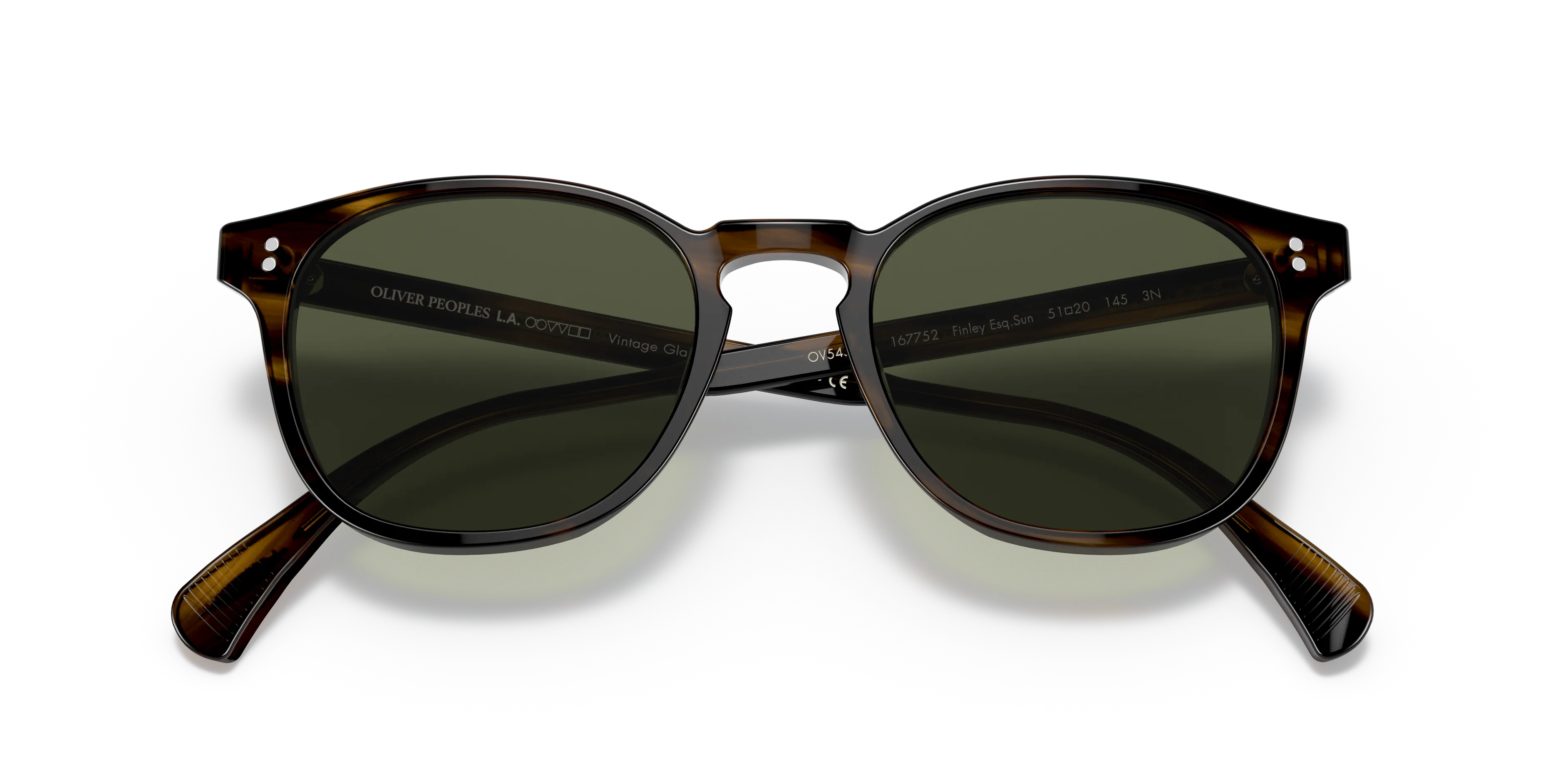 Oliver Peoples OV5298SU FINLEY ESQ. SUN (U) 167752 Occhiali da sole Acetato Marrone Verde G15 Rotonda Normale - immagine 2