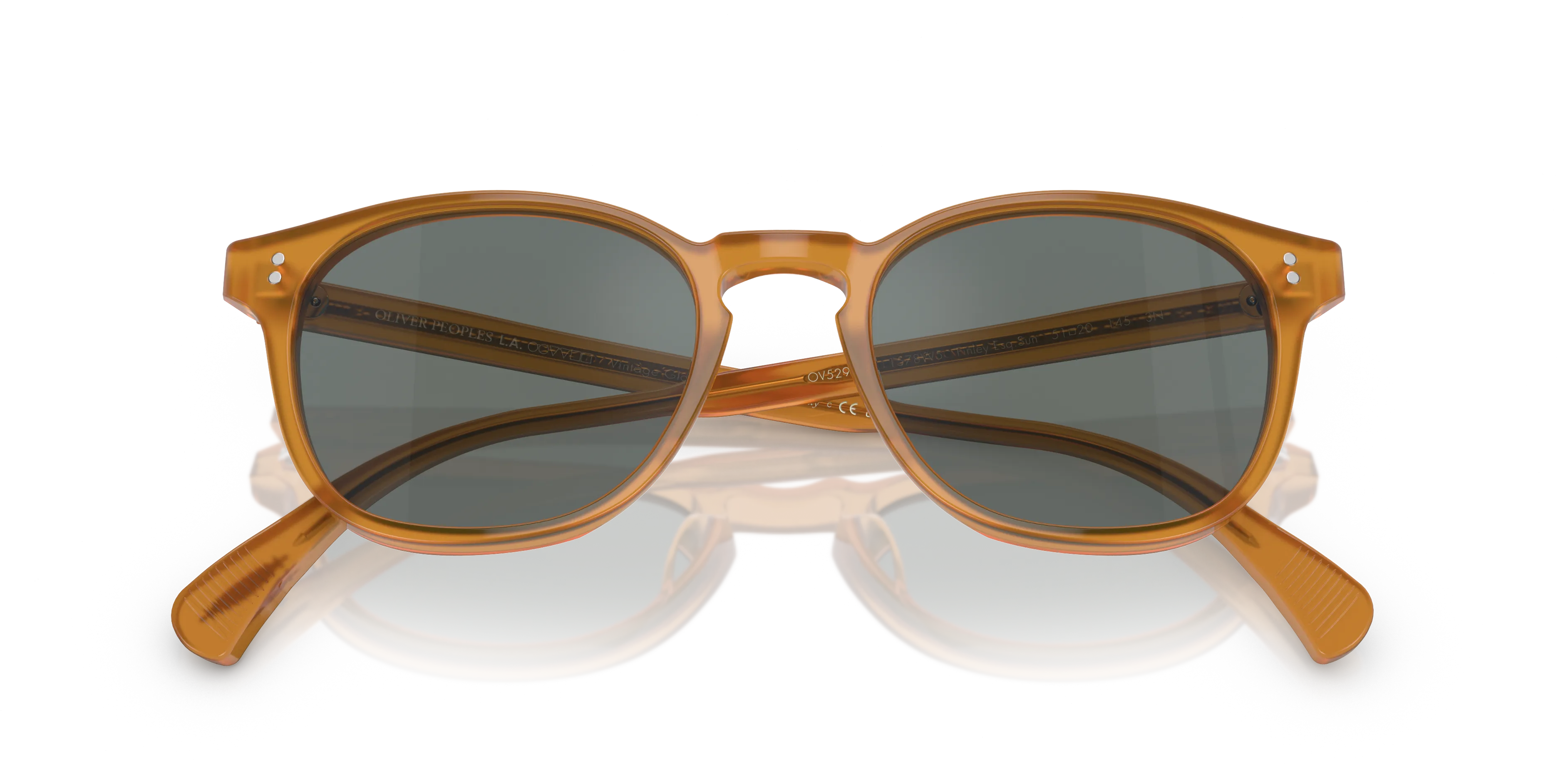 Oliver Peoples OV5298SU FINLEY ESQ. SUN (U) 1578W5 Occhiali da sole Acetato Marrone Blu Rotonda Normale - immagine 2