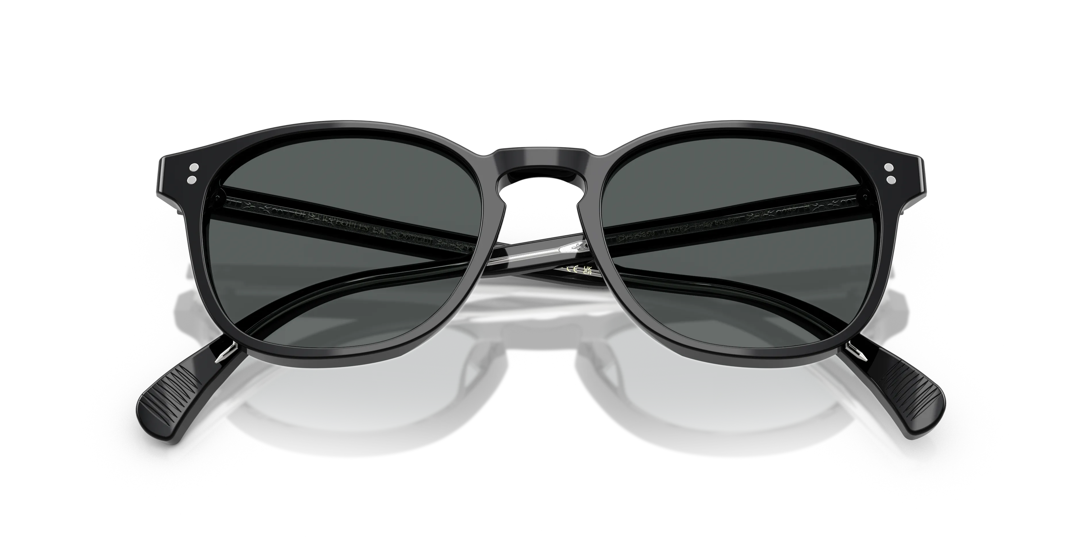 Oliver Peoples OV5298SU FINLEY ESQ. SUN (U) 1492P2 Occhiali da sole Acetato Nero Grigio Rotonda Polarizzata - immagine 2