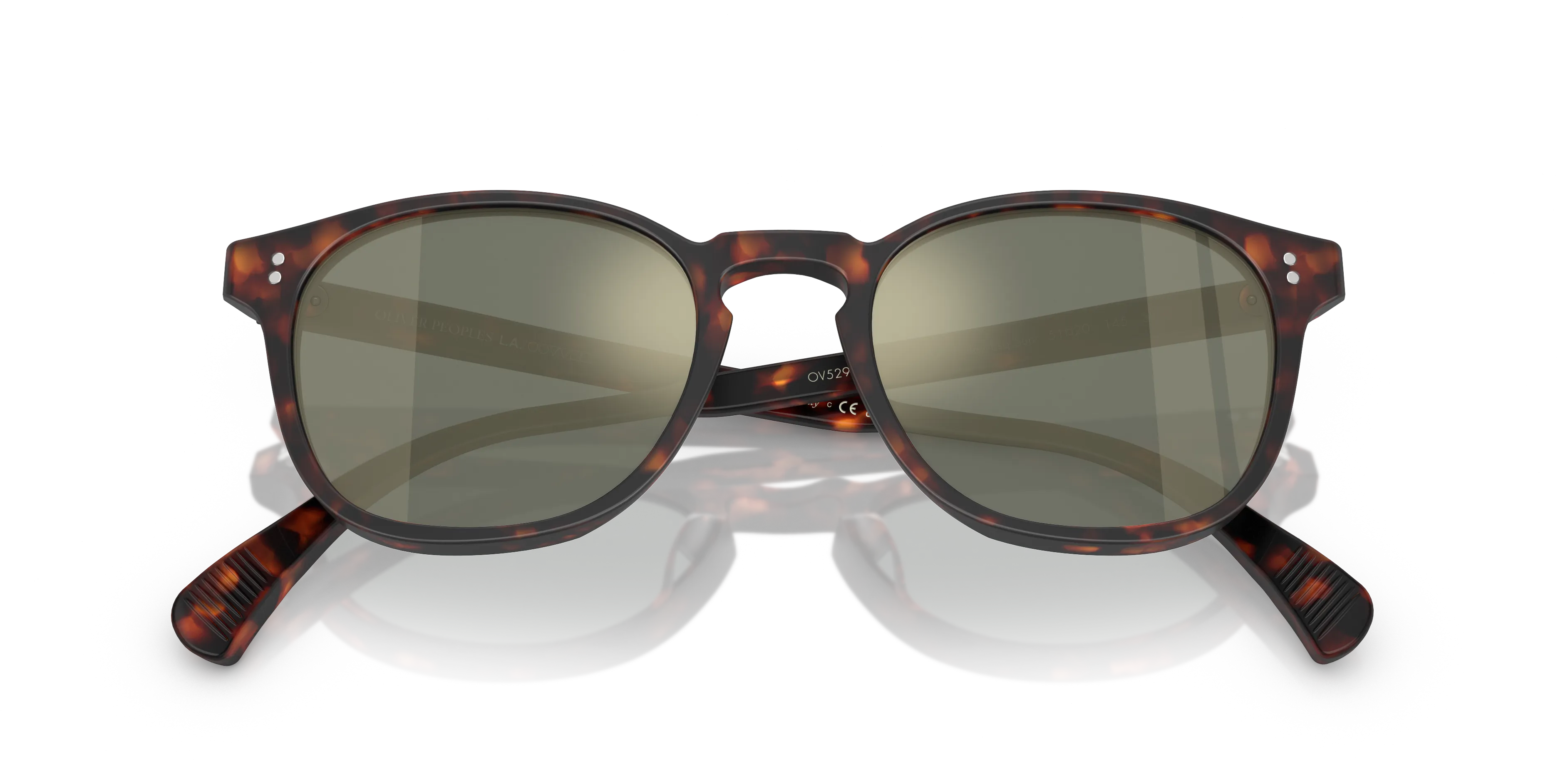 Oliver Peoples OV5298SU FINLEY ESQ. SUN (U) 1454O9 Occhiali da sole Acetato Marrone Verde G15 Rotonda Polarizzata - immagine 2