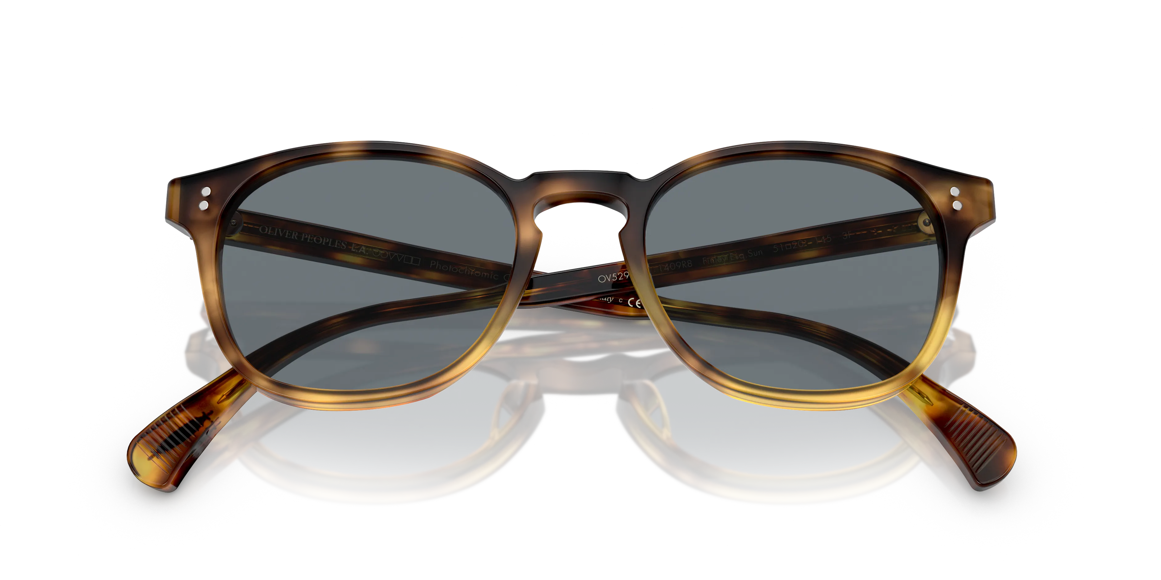Oliver Peoples OV5298SU FINLEY ESQ. SUN (U) 1409R8 Occhiali da sole Acetato Marrone Grigio Rotonda Fotocromatiche - immagine 2