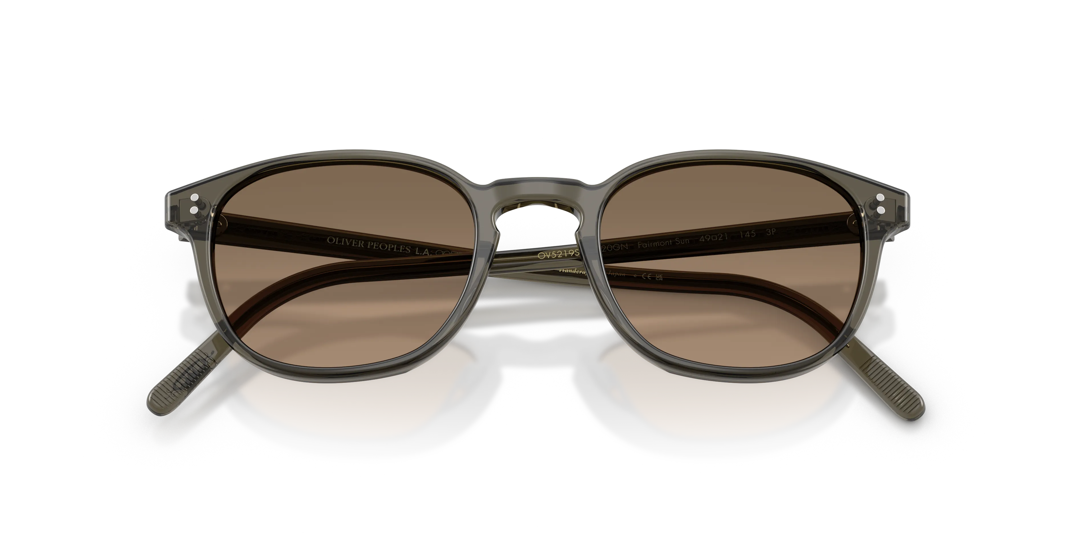 Oliver Peoples OV5219S FAIRMONT SUN 1820GN Occhiali da sole Acetato Grigio Marrone Squadrata Polarizzata - immagine 2