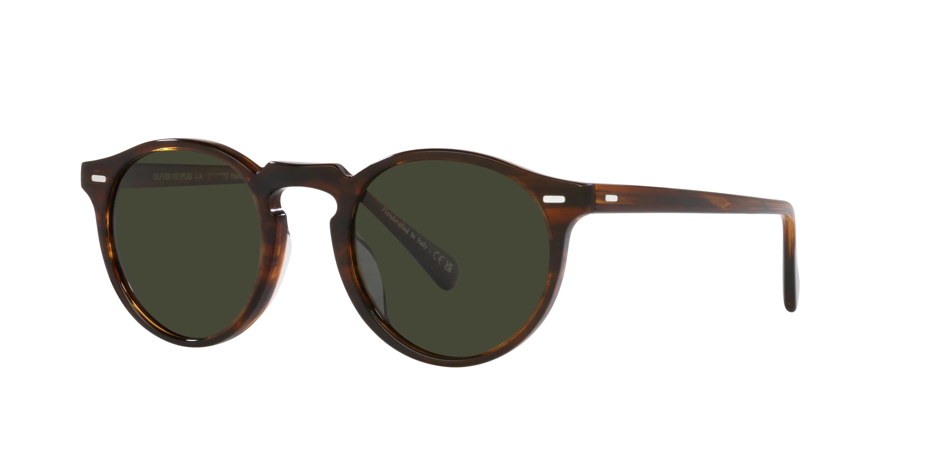 Oliver Peoples OV5217S GREGORY PECK SUN 1724P1 Occhiali da sole Acetato Marrone Verde G15 Pantos Polarizzata - immagine 1