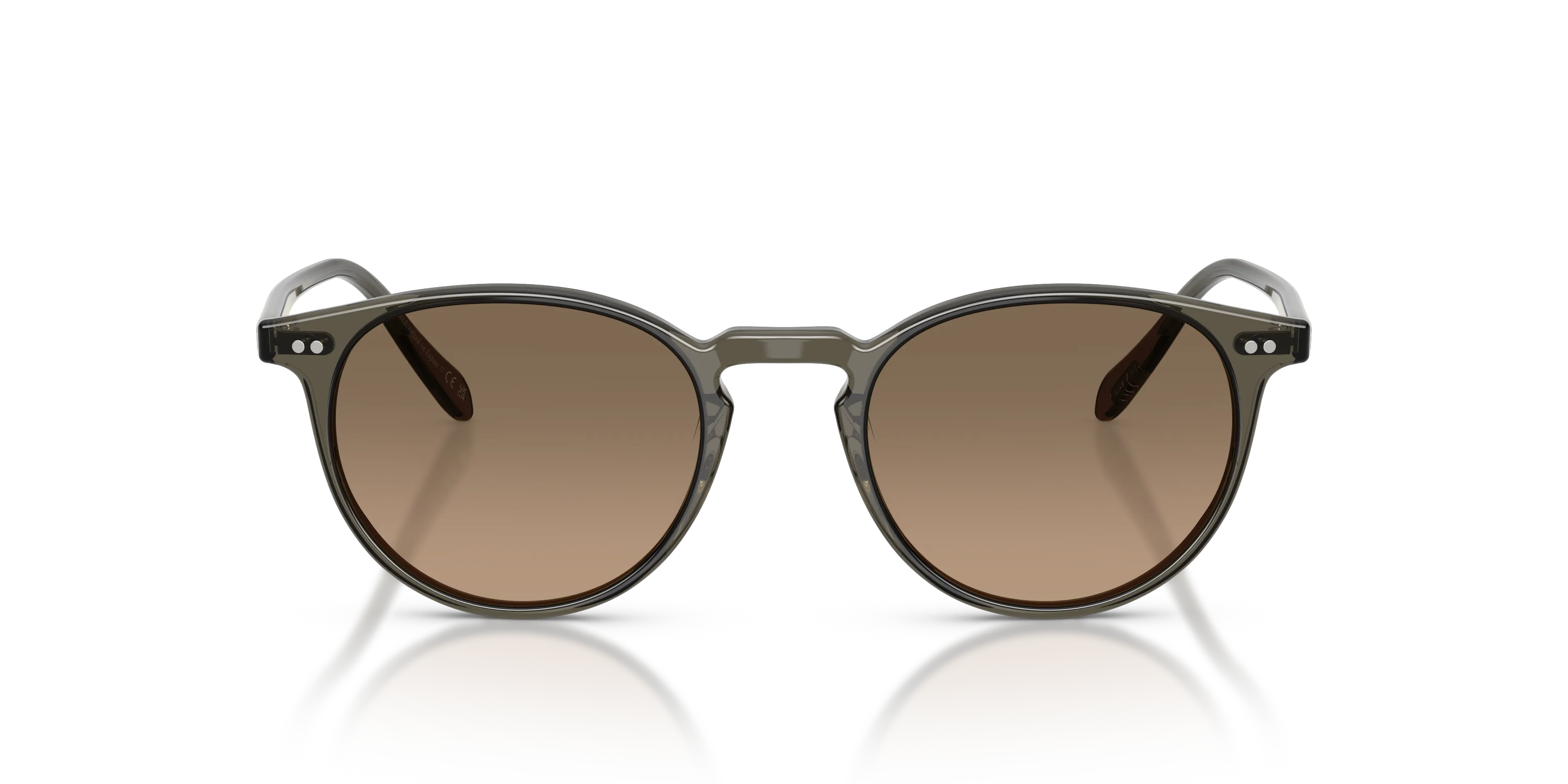 Oliver Peoples OV5004SU Riley Sun 1820GN Occhiali da sole Acetato Grigio Marrone Pantos Polarizzata - immagine 3