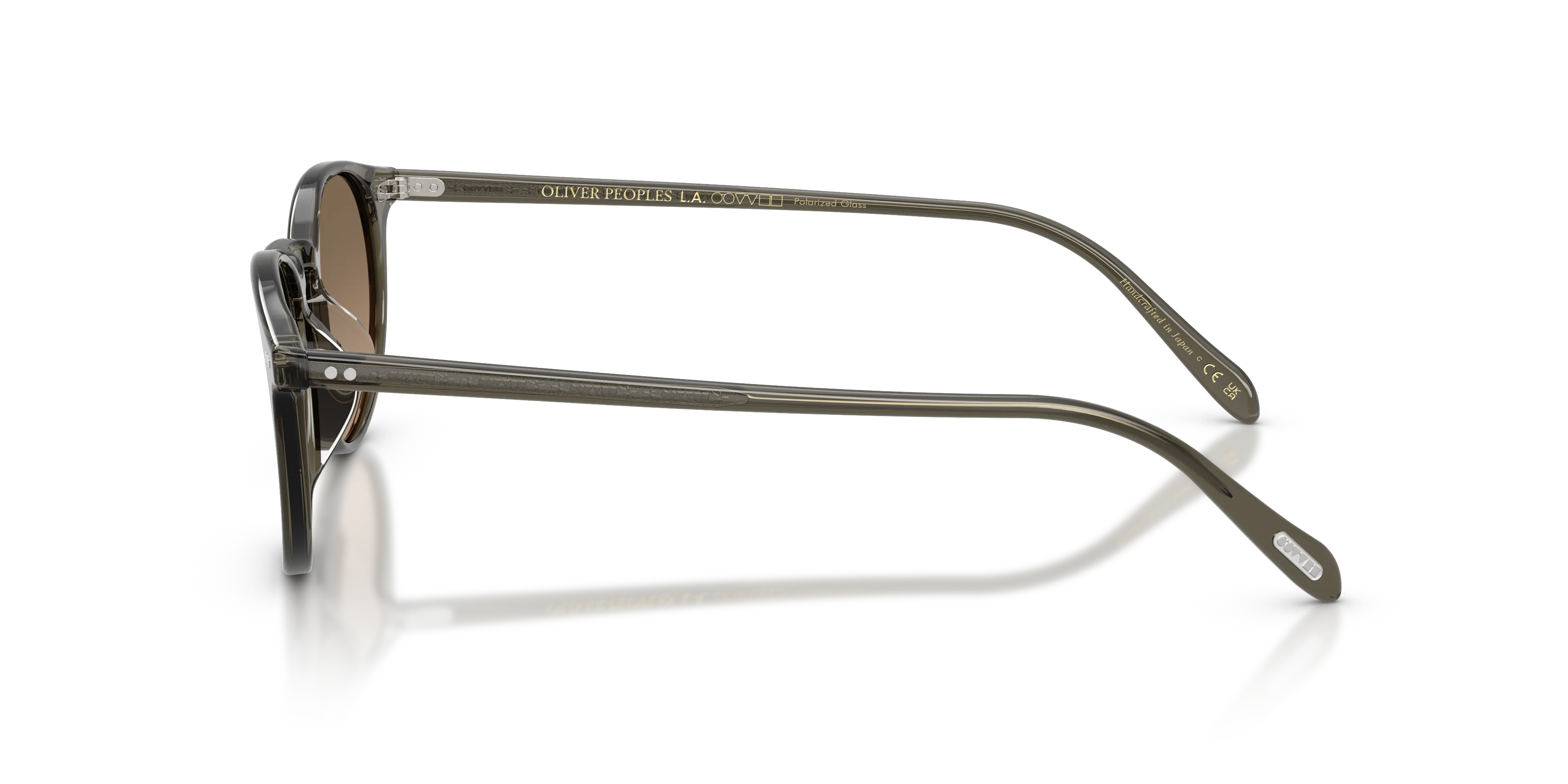 Oliver Peoples OV5004SU Riley Sun 1820GN Occhiali da sole Acetato Grigio Marrone Pantos Polarizzata - immagine 4