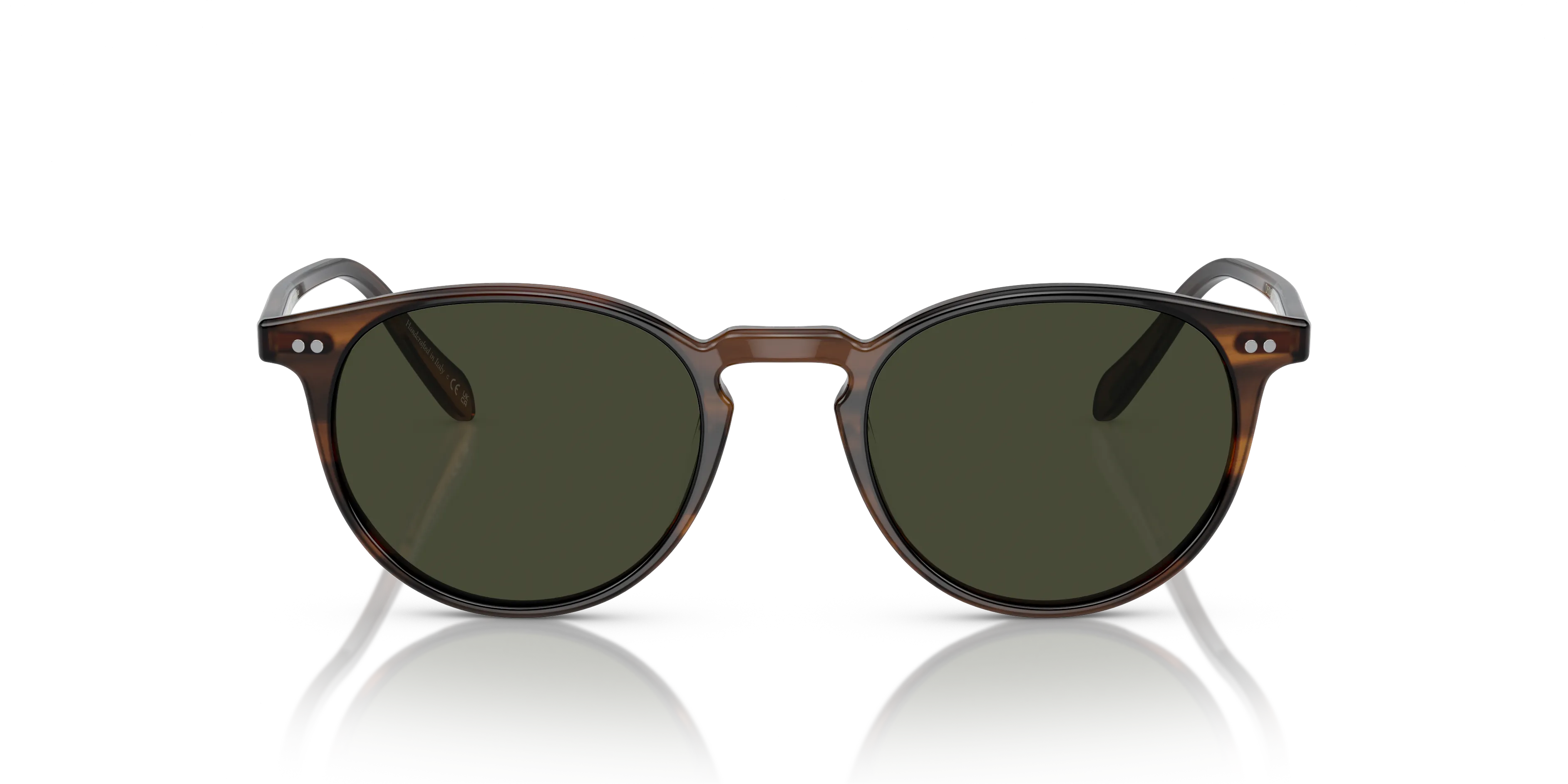 Oliver Peoples OV5004SU Riley Sun 1724P1 Occhiali da sole Acetato Marrone Verde G15 Pantos Polarizzata - immagine 3