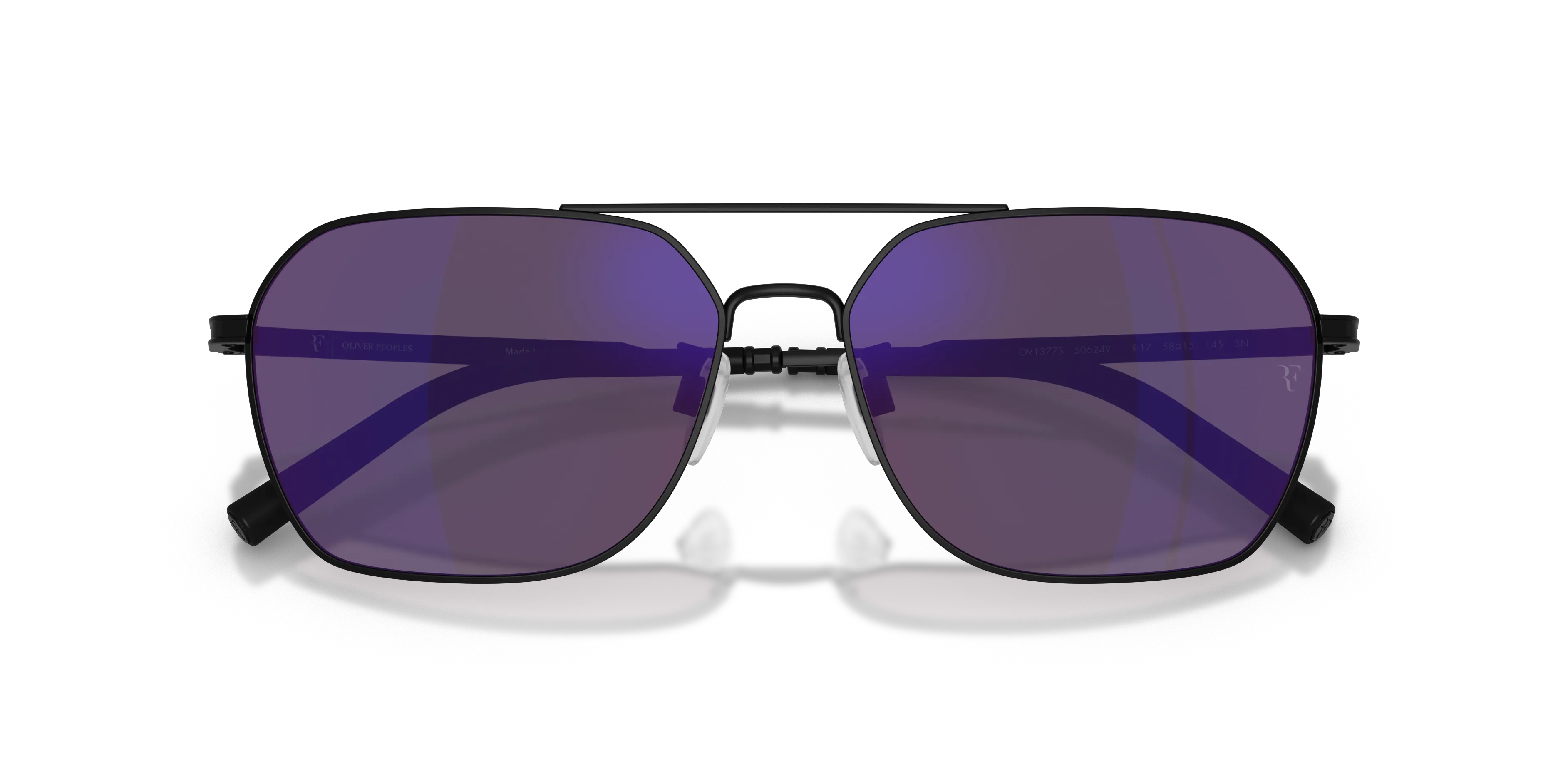 Oliver Peoples OV1377S R-17 50624V Occhiali da sole Acciaio Nero Viola Geometrica Normale - immagine 2