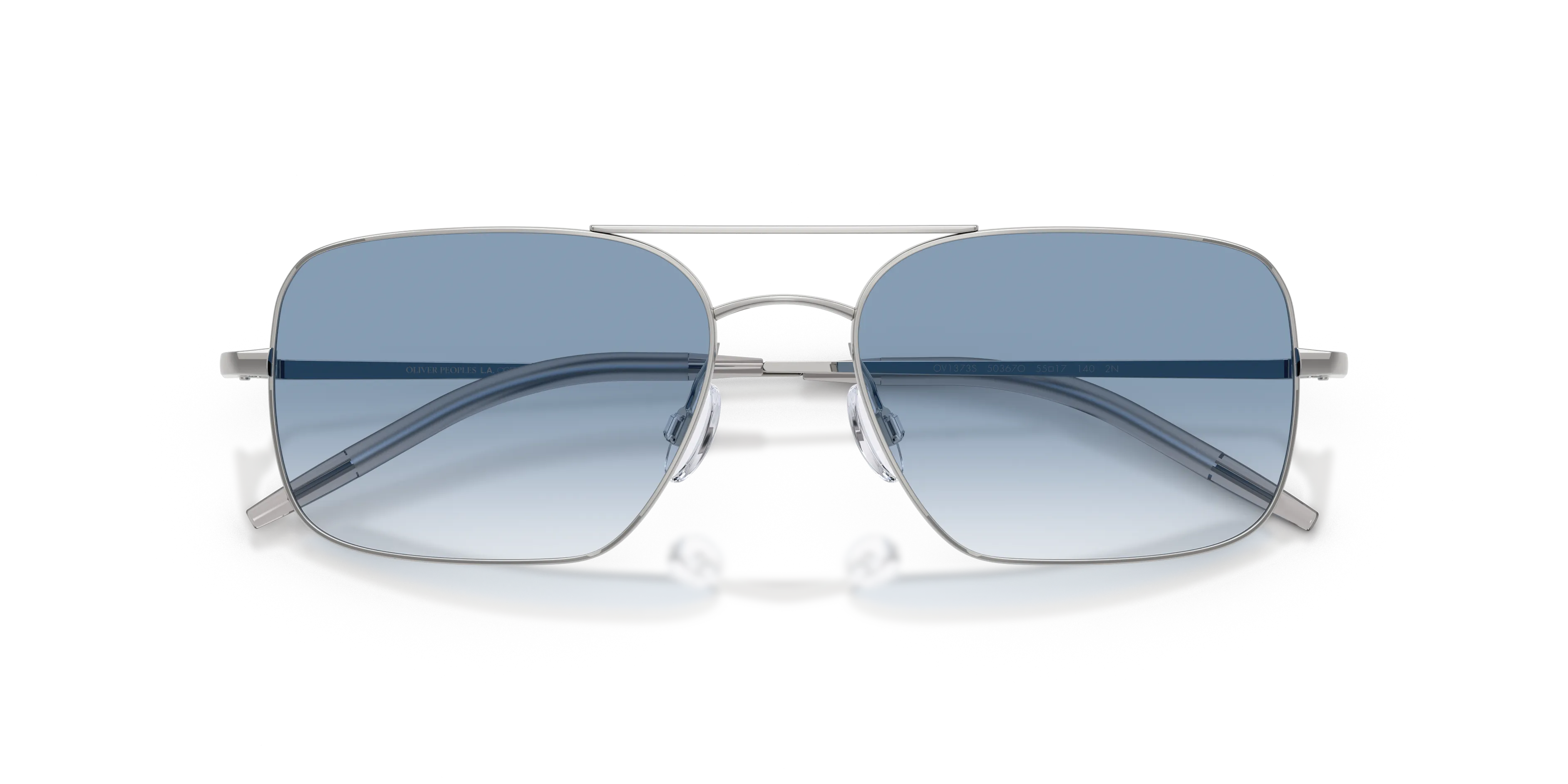 Oliver Peoples OV1373S VICTORY II 50367O Occhiali da sole Metallo Argento Blu Squadrata Normale - immagine 2