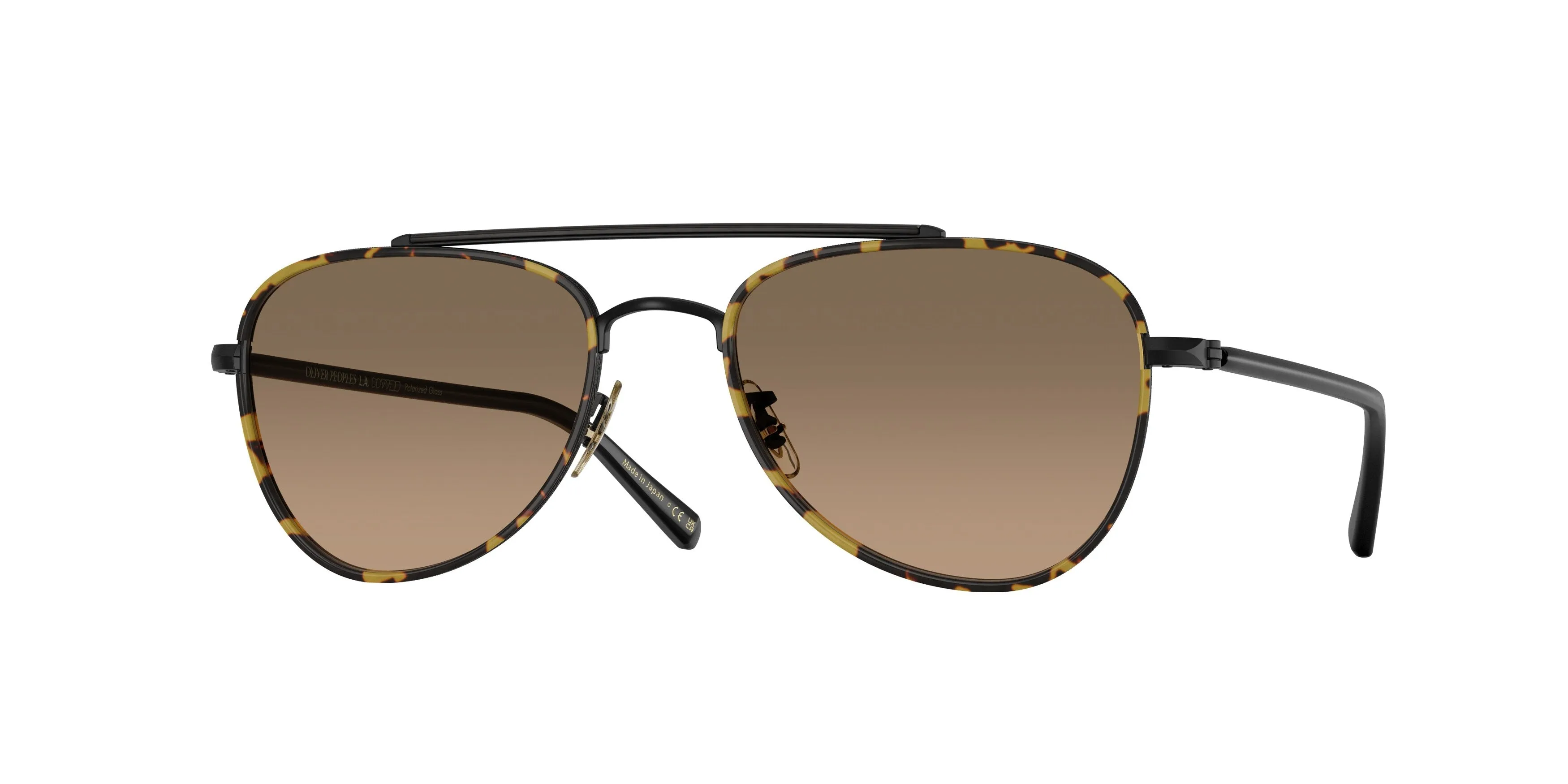 Oliver Peoples OV1372ST SACOYE 5062GN Occhiali da sole Titanio Nero Marrone Pilot Polarizzata - immagine 1