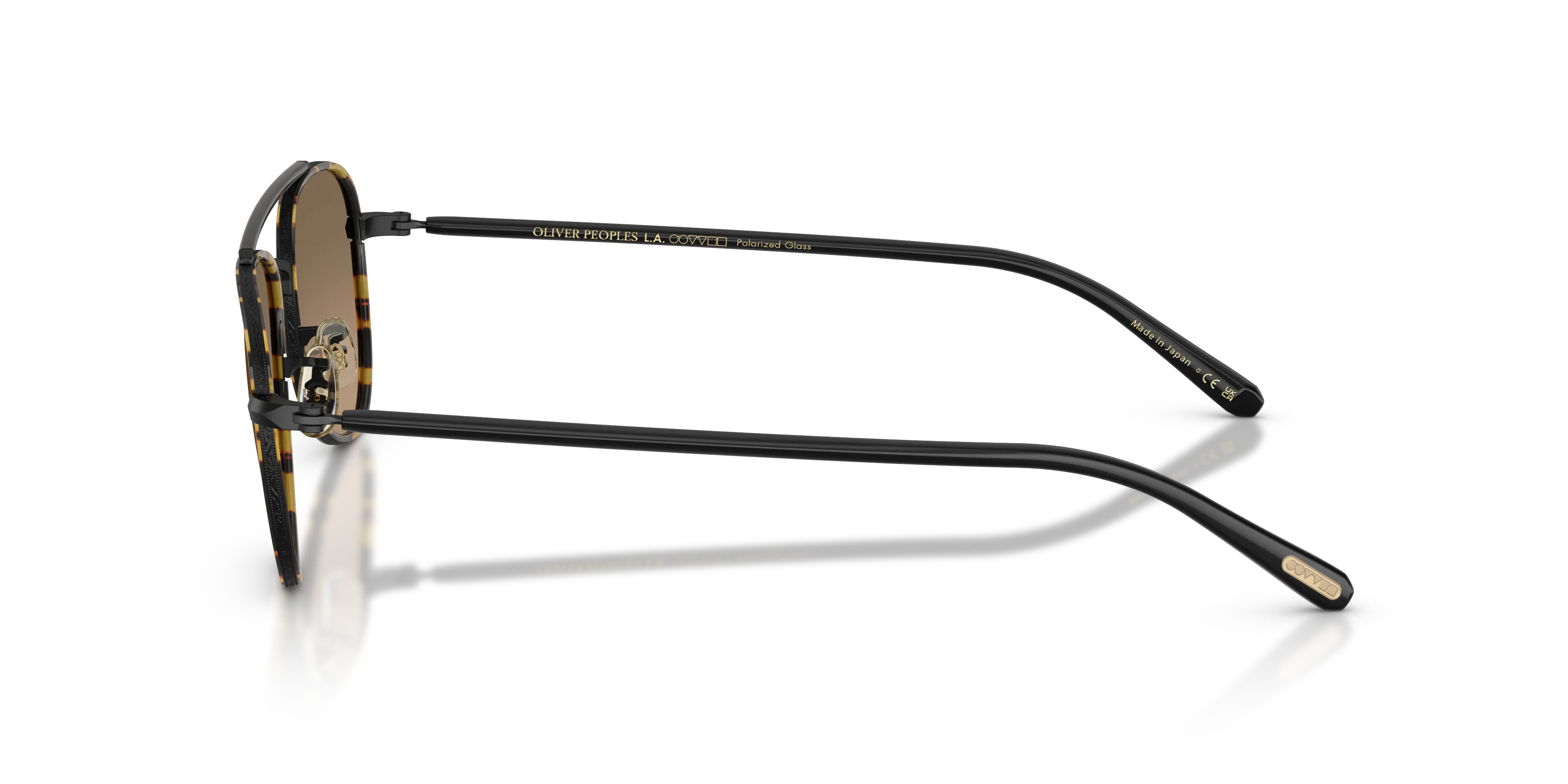 Oliver Peoples OV1372ST SACOYE 5062GN Occhiali da sole Titanio Nero Marrone Pilot Polarizzata - immagine 4