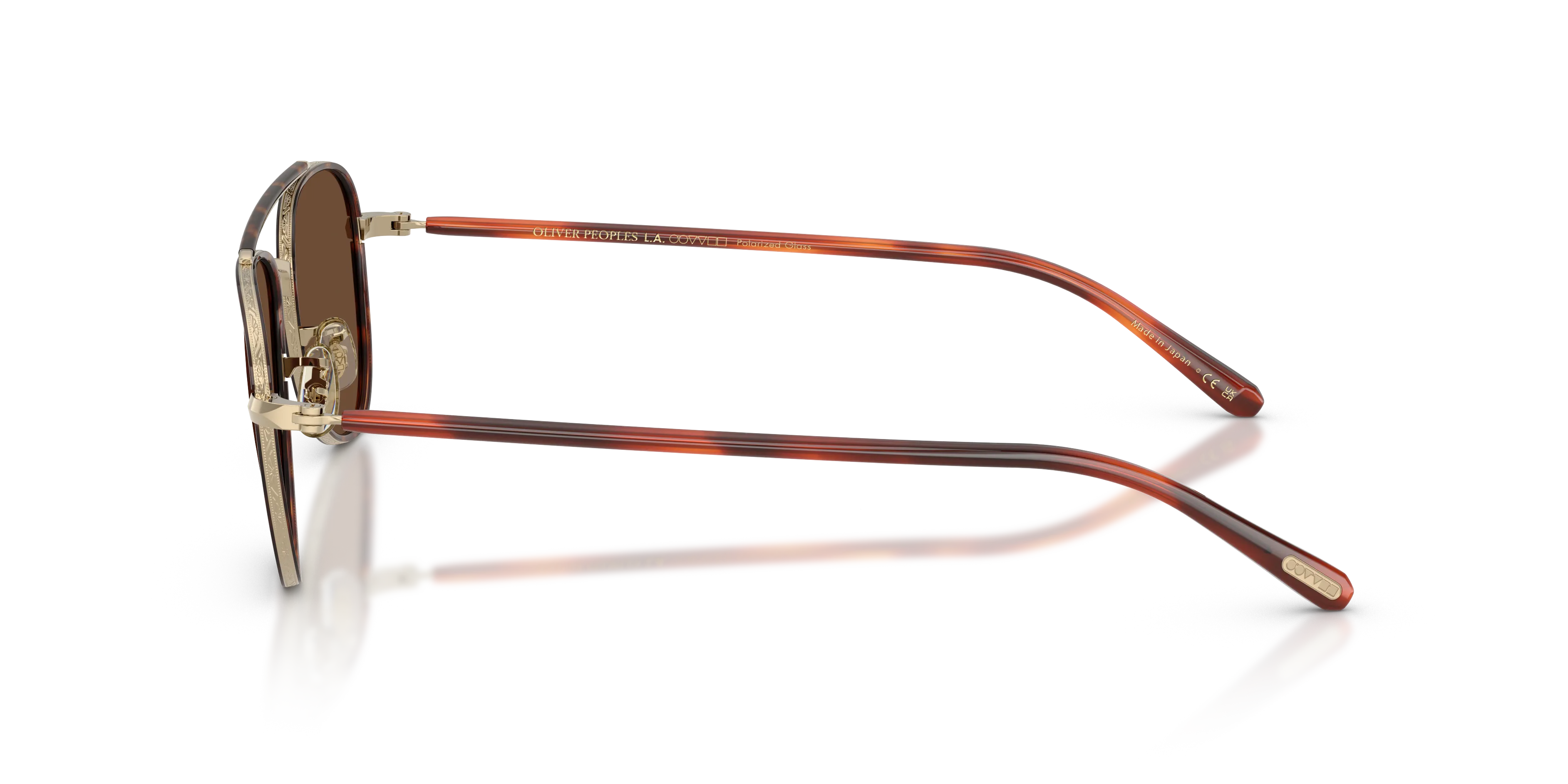 Oliver Peoples OV1372ST SACOYE 5035AN Occhiali da sole Titanio Oro Marrone Pilot Polarizzata - immagine 4