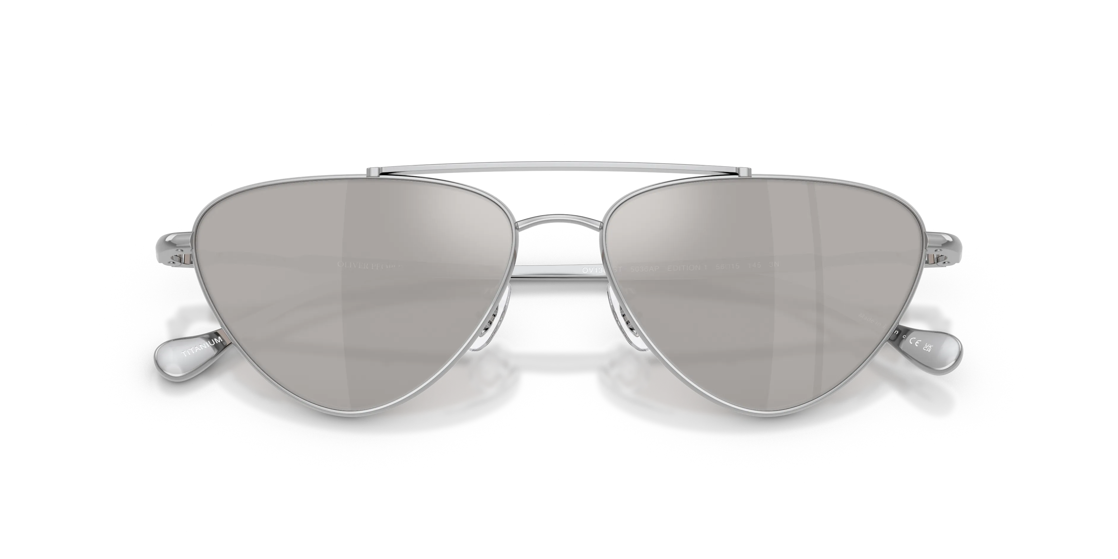 Oliver Peoples x Jil Sander OV1369ST EDITION 1 5036AP Occhiali da sole Titanio Argento Argento Cat Eye Normale - immagine 2