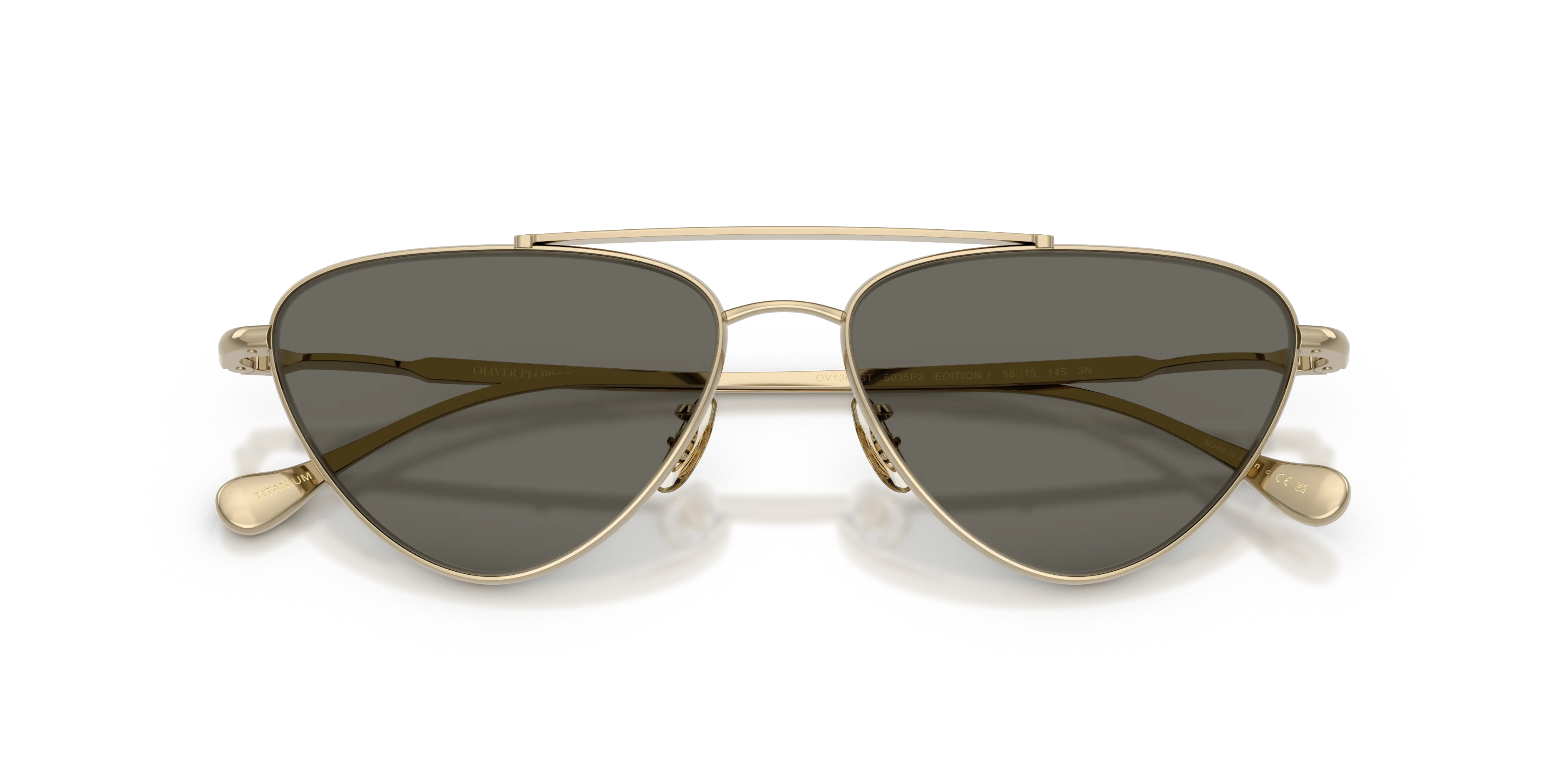 Oliver Peoples x Jil Sander OV1369ST EDITION 1 5035P2 Occhiali da sole Titanio Oro Grigio Cat Eye Normale - immagine 2