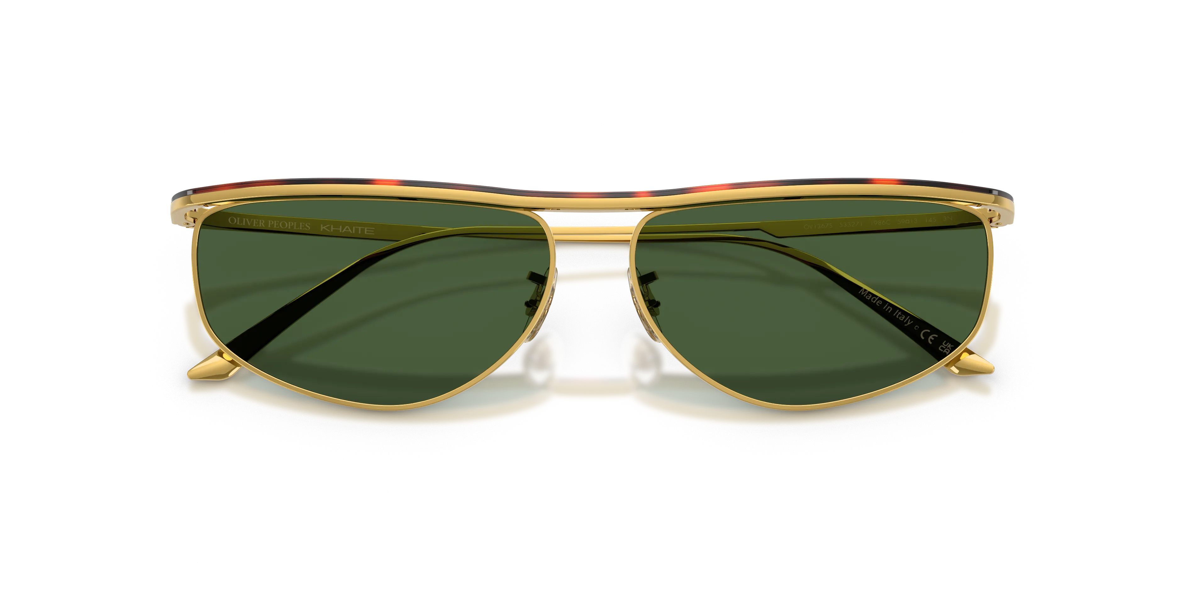 Oliver Peoples OV1367S 1986C 533271 Occhiali da sole Acciaio Oro Verde Geometrica Normale - immagine 2