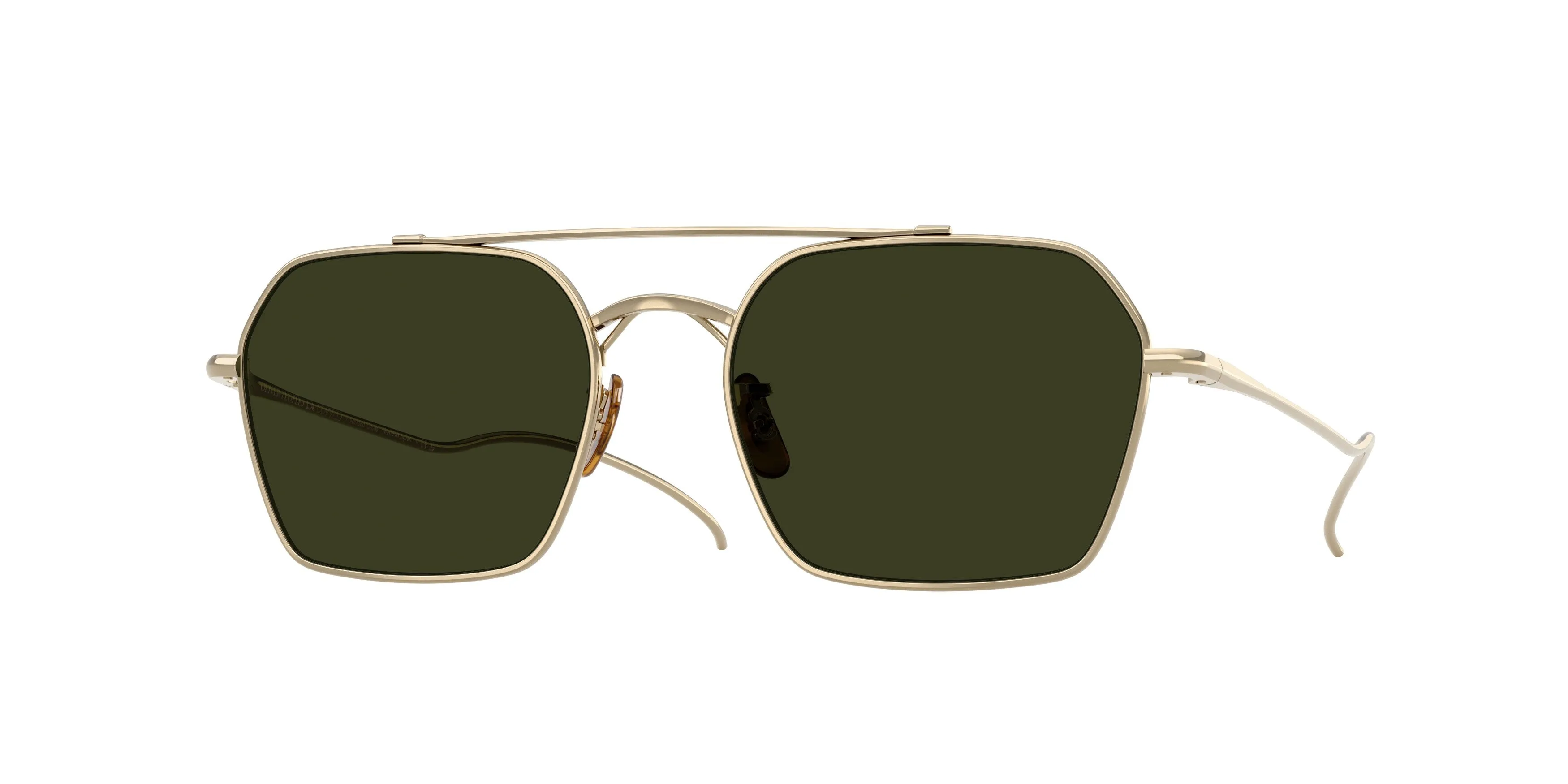 Oliver Peoples OV1365ST TK-15 5035P1 Occhiali da sole Titanio Oro Verde G15 Geometrica Polarizzata - immagine 1
