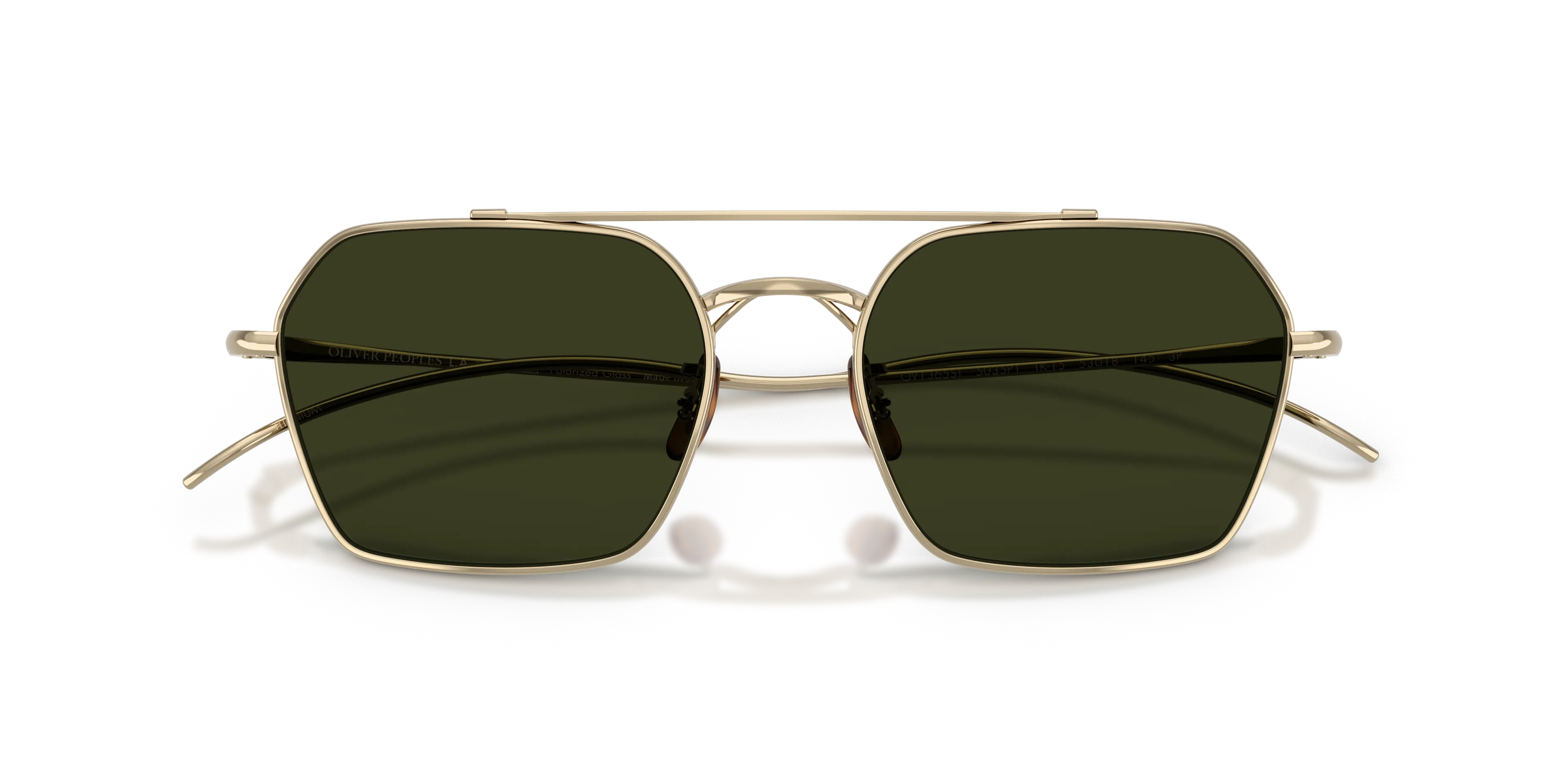 Oliver Peoples OV1365ST TK-15 5035P1 Occhiali da sole Titanio Oro Verde G15 Geometrica Polarizzata - immagine 2