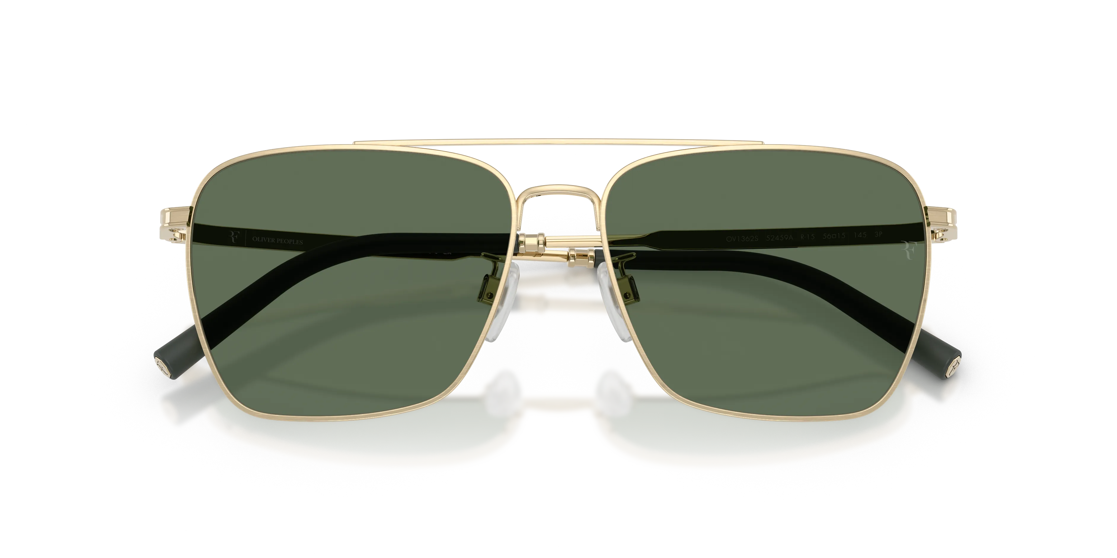 Oliver Peoples OV1362S R-15 52459A Occhiali da sole Metallo Oro Verde G15 Squadrata Polarizzata - immagine 2