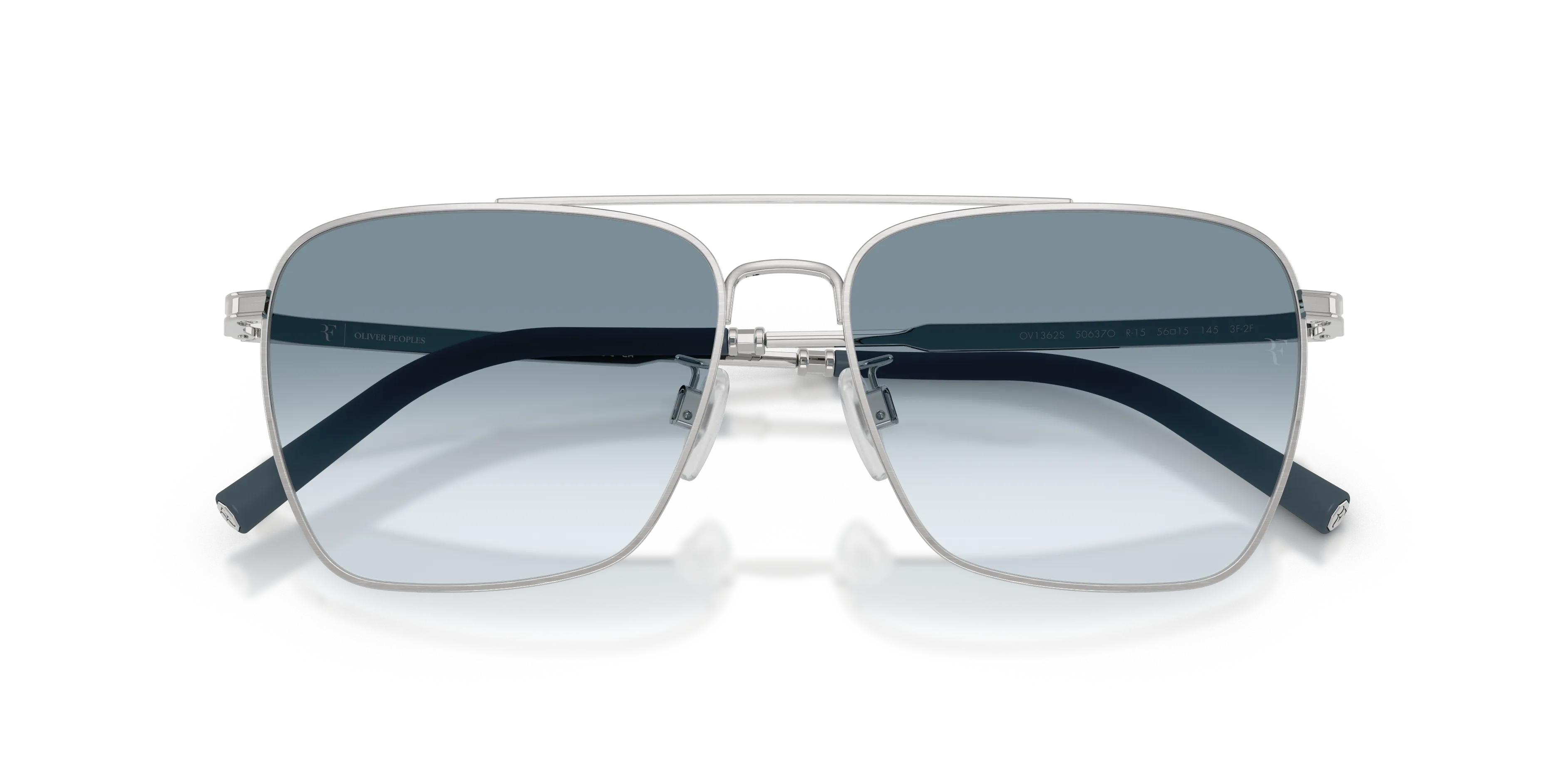 Oliver Peoples OV1362S R-15 50637O Occhiali da sole Metallo Argento Blu Squadrata Fotocromatiche - immagine 2