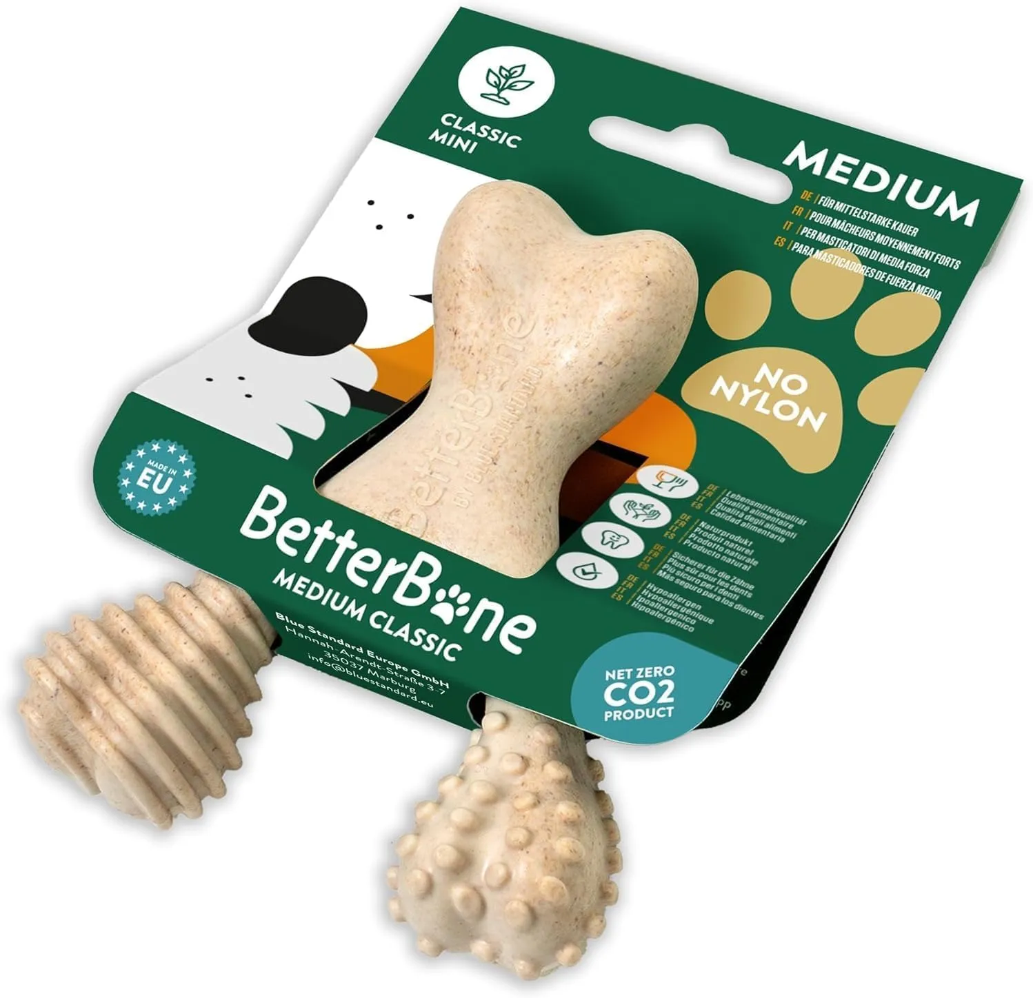 BetterBone - Giocattolo per cani da masticare - Mini Medium Classic - Veggie - Senza nylon e OGM a base di cellulosa - Giocattolo da masticare con gusto neutro medio - Senza schegge e ipoallergenico - immagine 7