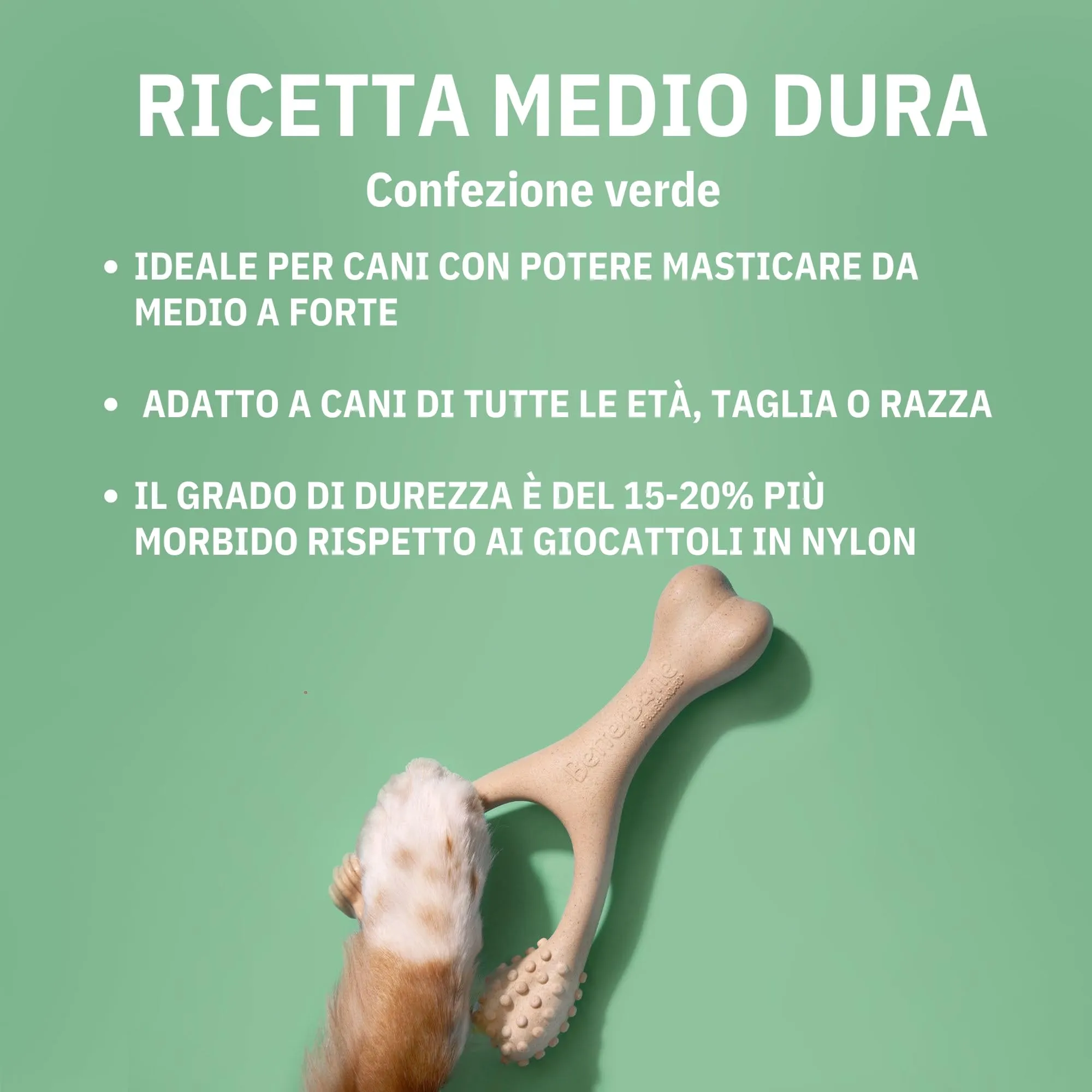 BetterBone - Giocattolo per cani da masticare – Small Medium Beef – Osso da masticare per cani senza nylon e OGM a base di cellulosa – Giocattolo da masticare medio con sapore di manzo – Legno da - immagine 4