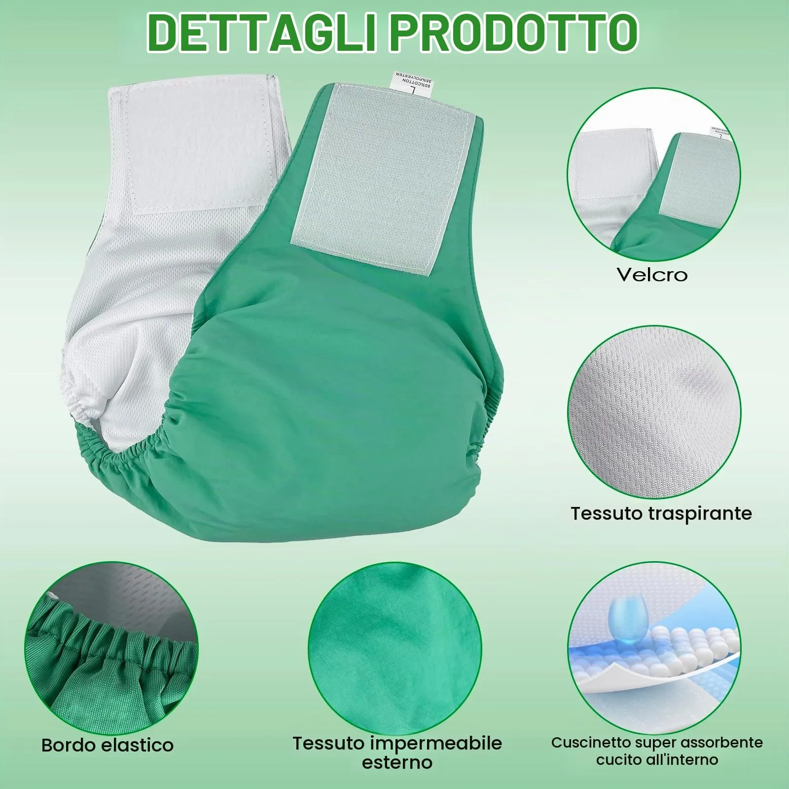 Dalephoric 3 Pezzi Corbette Lavabili per Cane Maschio, Fascia Pancia, L - immagine 4