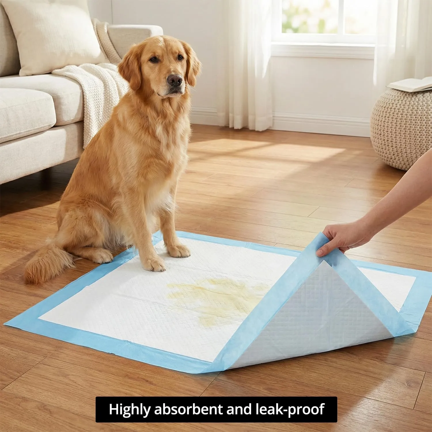 QWORK® 60 Pezzi Tappetini Igienici per Cani Monouso, 75 x 85 cm Tappetino Cane, Tappetini per Pipì Altamente Assorbenti, per Cani di Piccola e Media Taglia - immagine 5