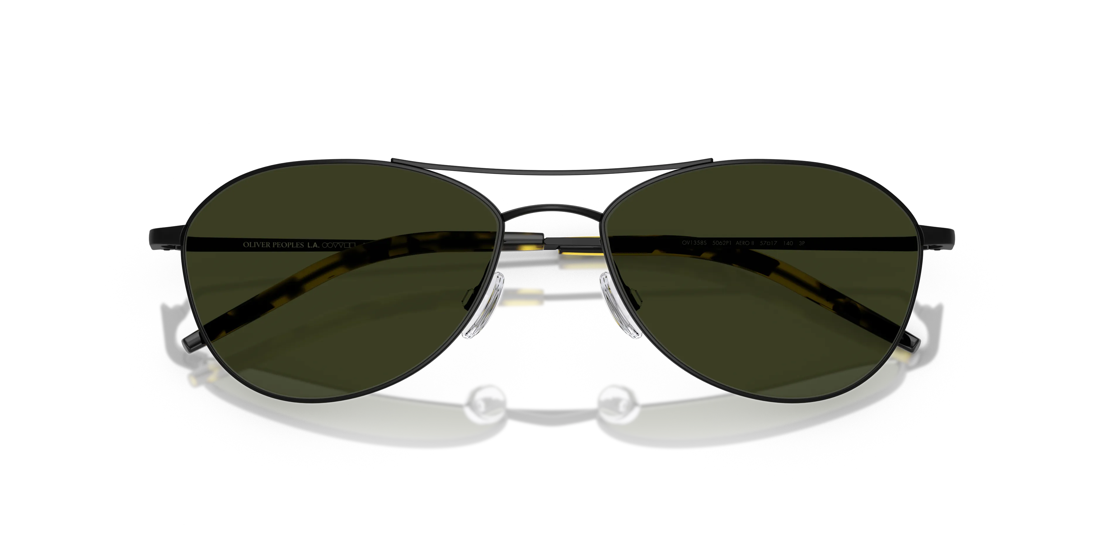 Oliver Peoples OV1358S AERO II 5062P1 Occhiali da sole Acciaio Nero Verde G15 Pilot Polarizzata - immagine 2