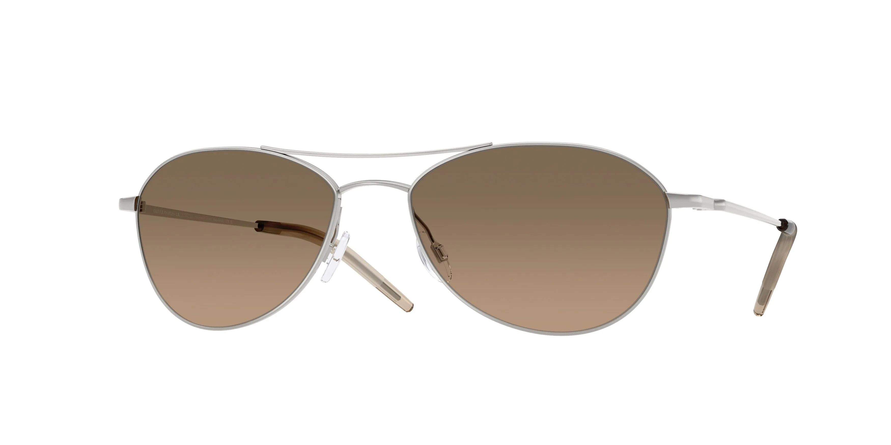Oliver Peoples OV1358S AERO II 5036GN Occhiali da sole Acciaio Argento Marrone Pilot Polarizzata - immagine 1