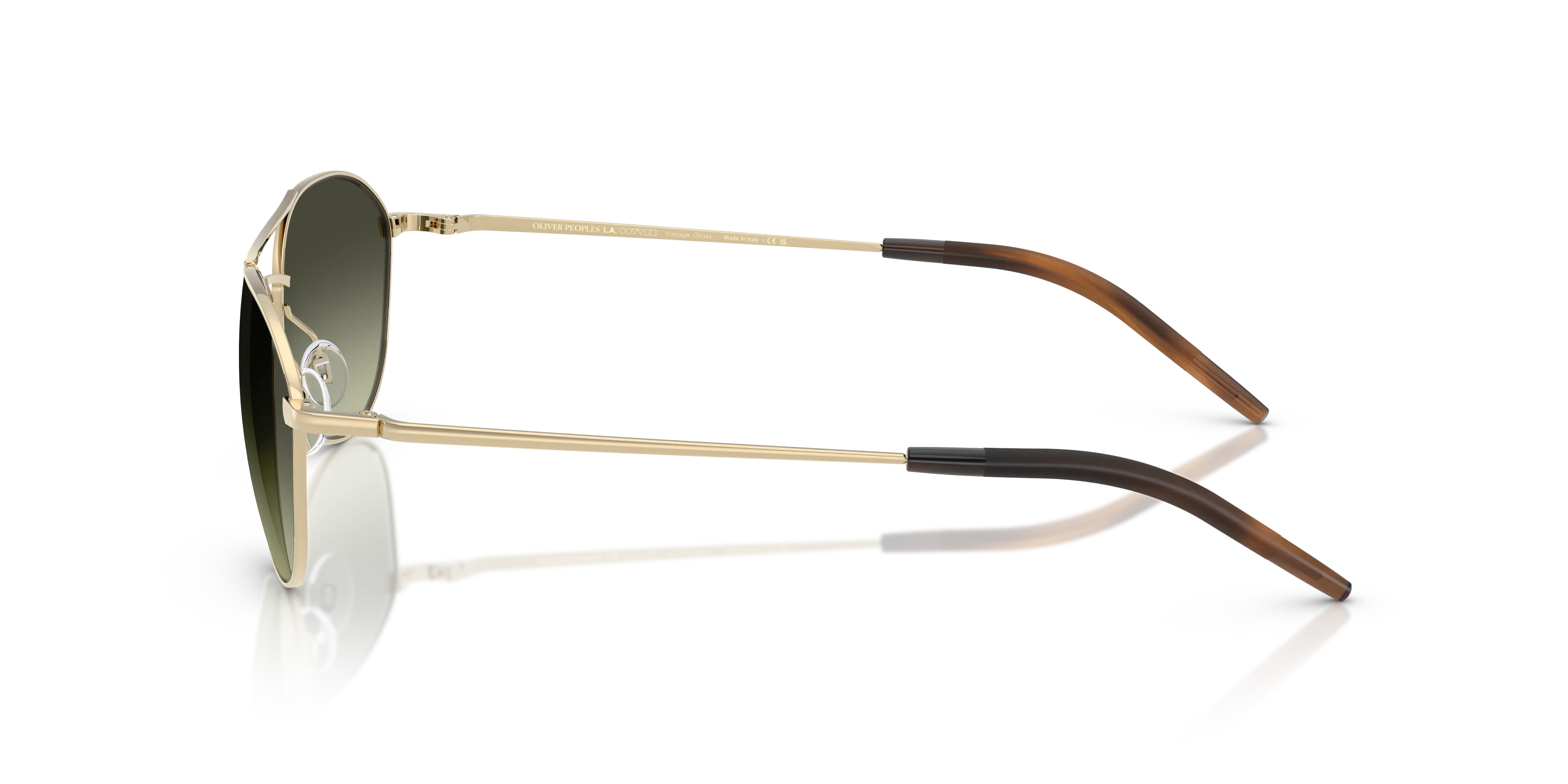 Oliver Peoples OV1358S AERO II 5035BH Occhiali da sole Acciaio Oro Verde G15 Pilot Normale - immagine 4