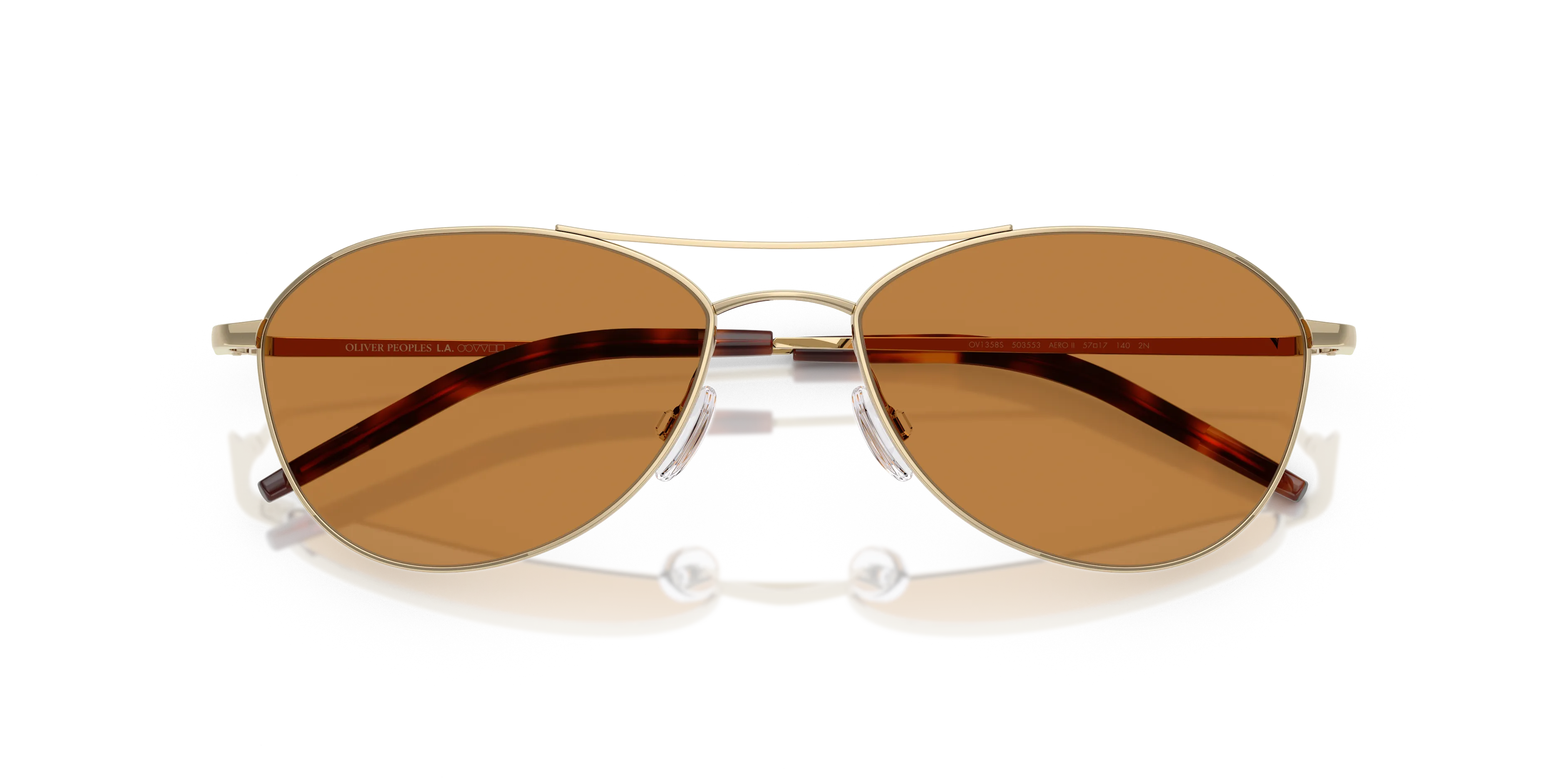 Oliver Peoples OV1358S AERO II 503553 Occhiali da sole Acciaio Oro Arancione Pilot Normale - immagine 2