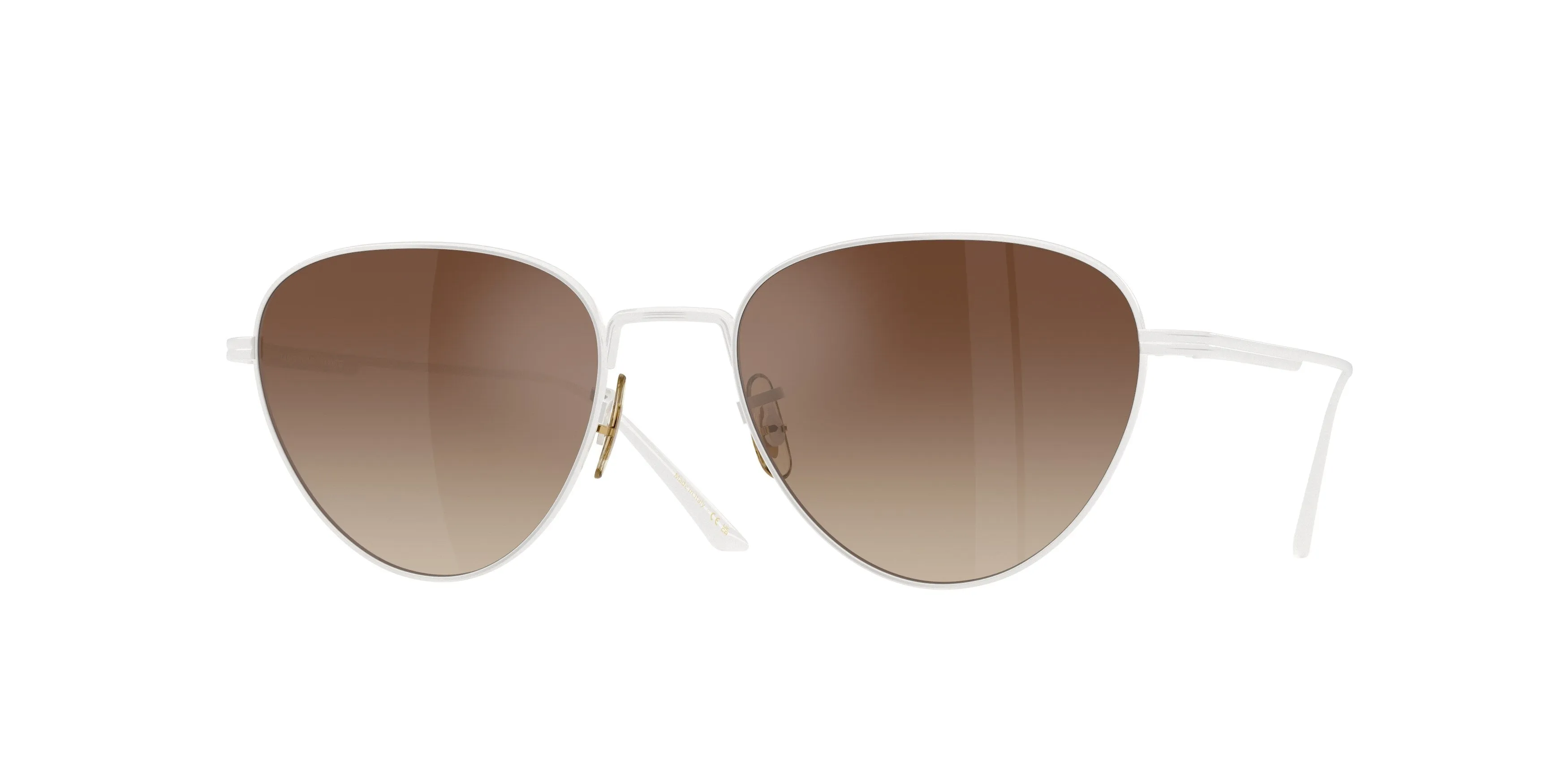 Oliver Peoples OV1357S 1991C 5535Q1 Occhiali da sole Acciaio Bianco Marrone Geometrica Normale - immagine 1