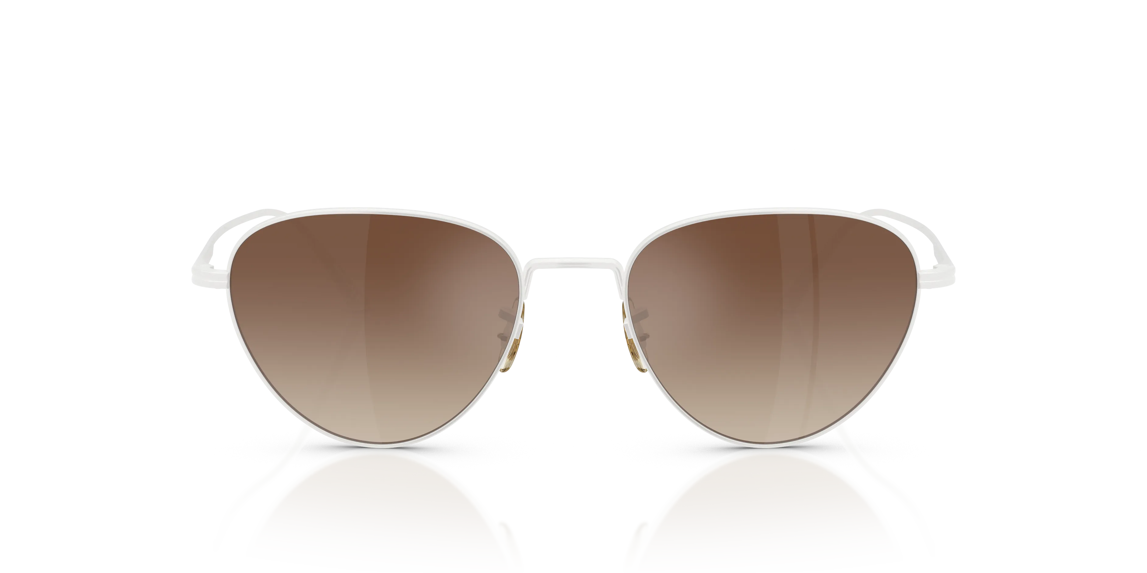 Oliver Peoples OV1357S 1991C 5535Q1 Occhiali da sole Acciaio Bianco Marrone Geometrica Normale - immagine 3