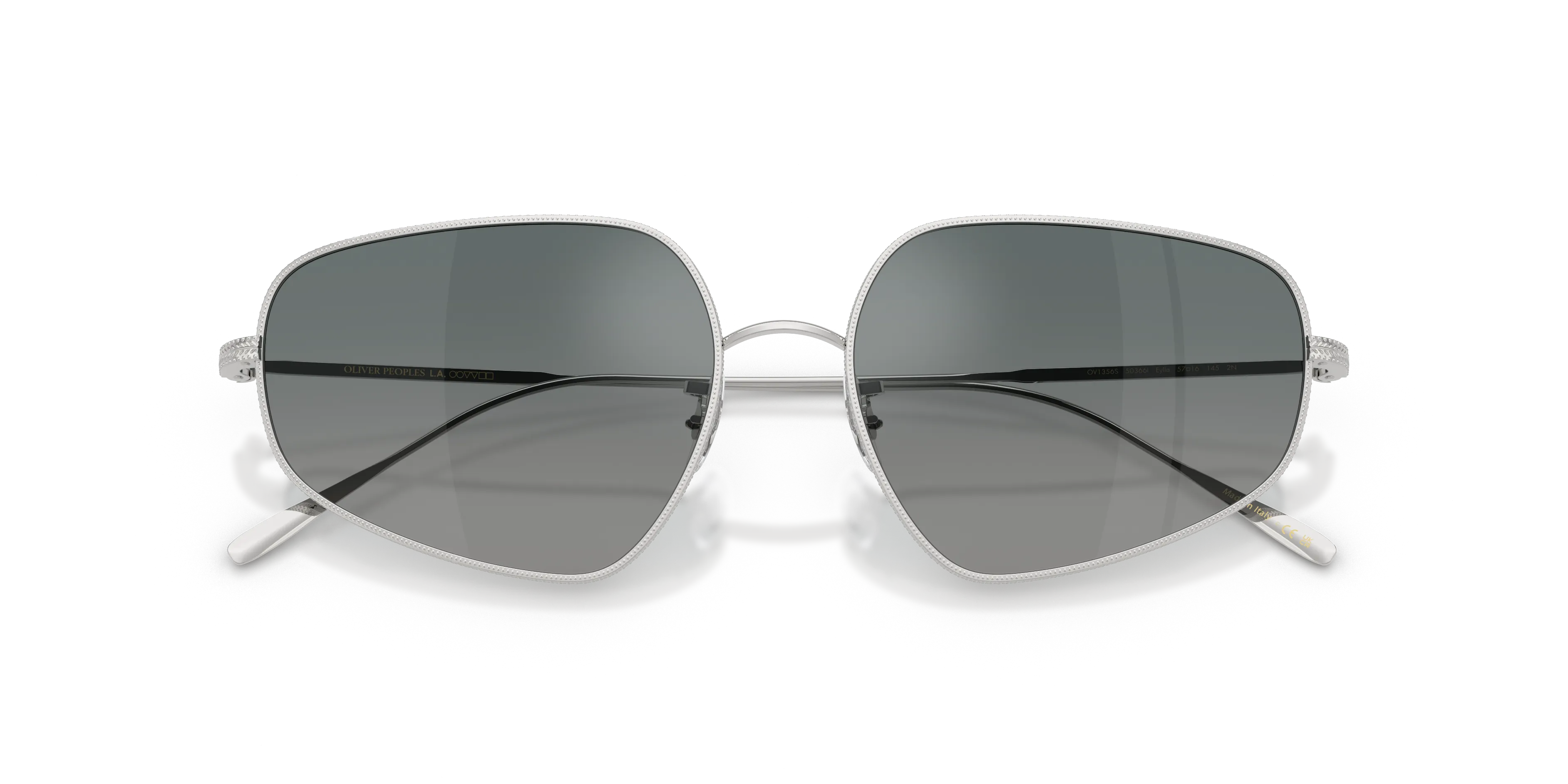 Oliver Peoples OV1356S EYLLA 50366I Occhiali da sole Metallo Argento Grigio Geometrica Normale - immagine 2