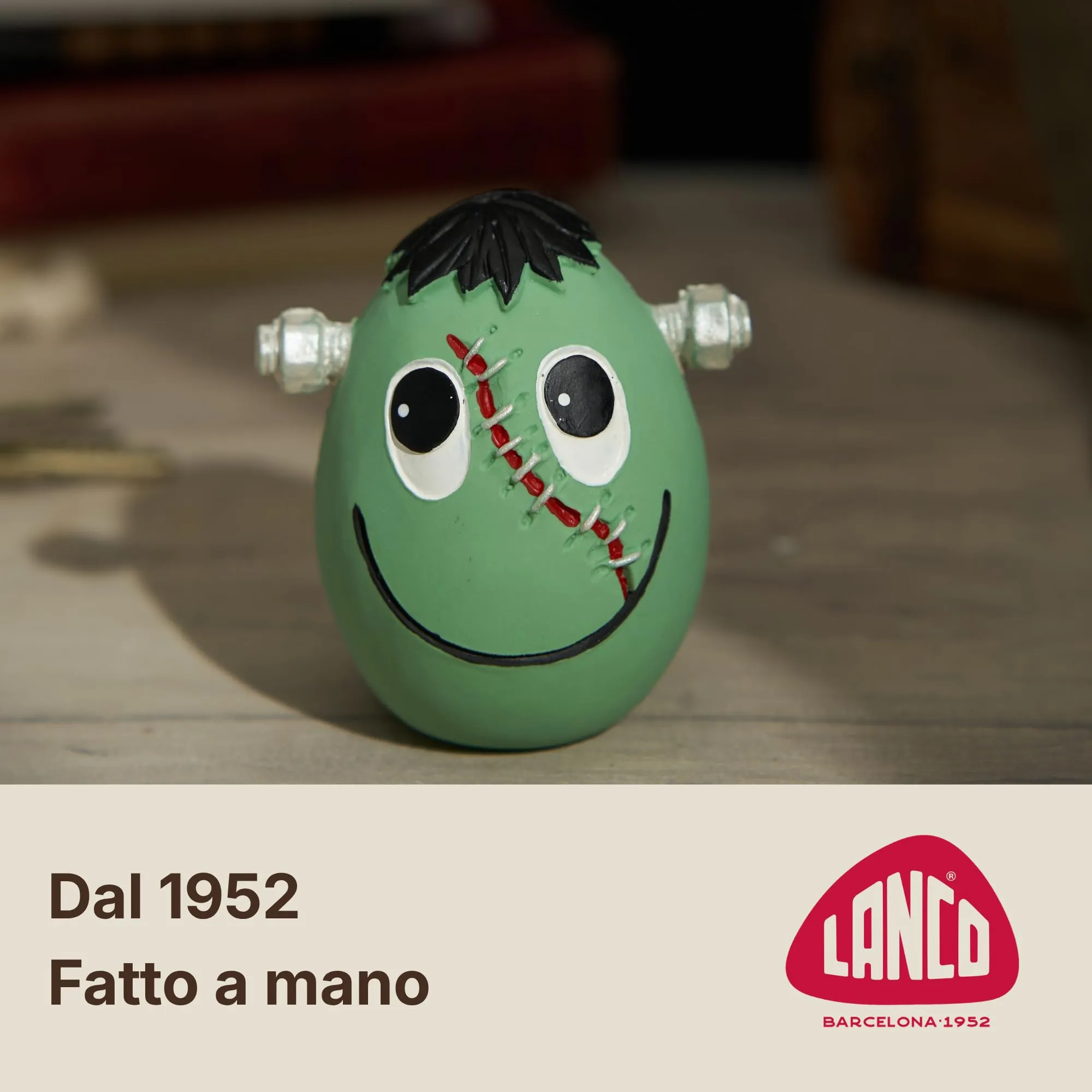 Lanco Uovo Frankie, Gioco Cane Caucciù Naturale con Suono - immagine 3