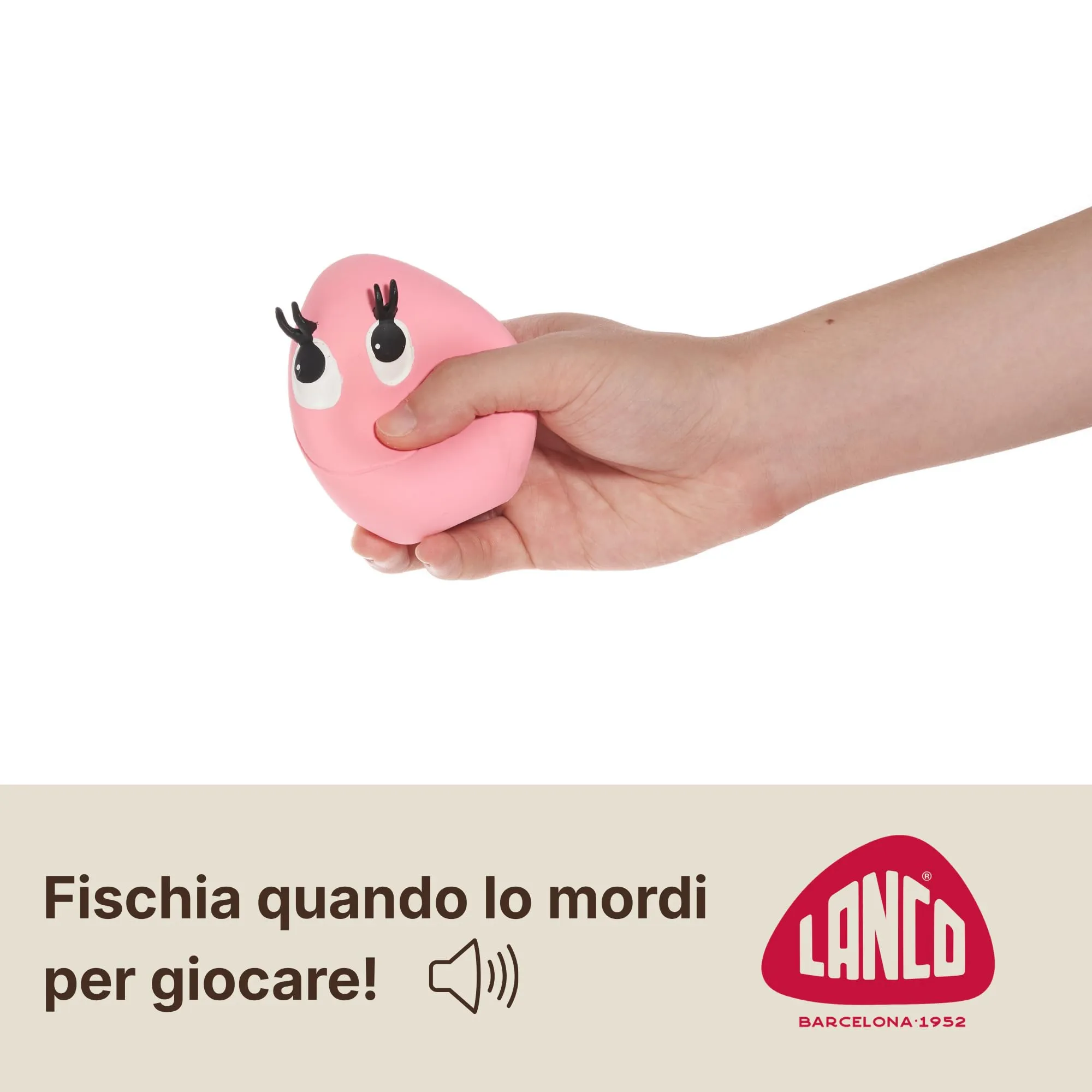 Lanco Uovo Frankie, Gioco Cane Caucciù Naturale con Suono - immagine 6