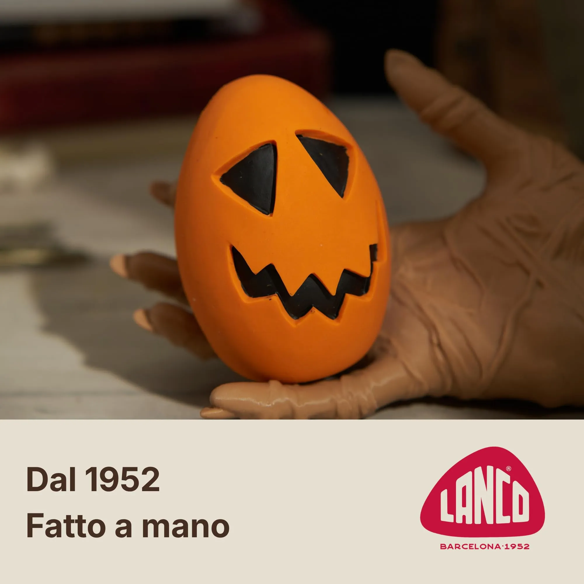 Lanco Uovo Zucca, Gioco Cane Caucciù Naturale con Suono - immagine 3