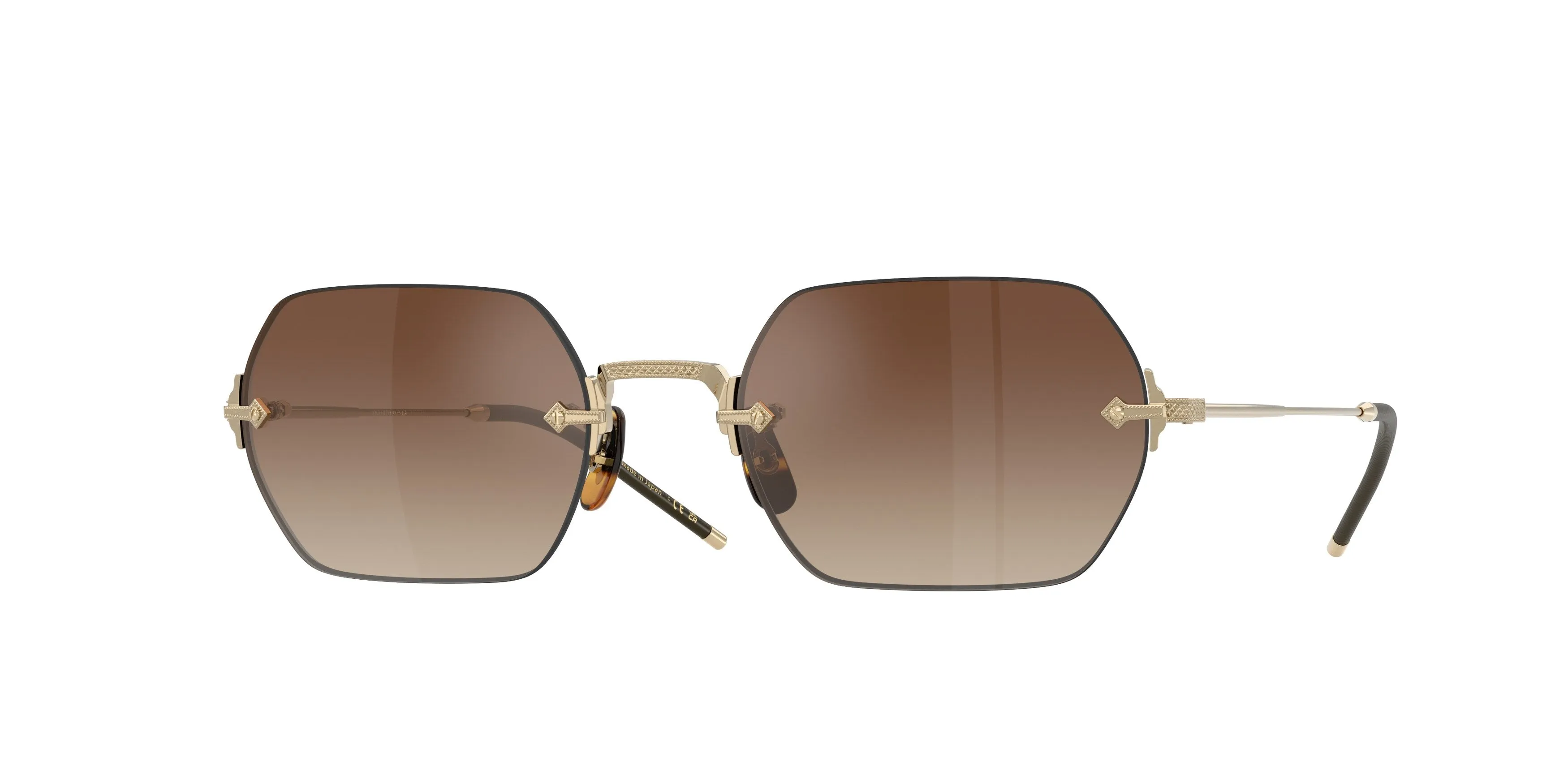 Oliver Peoples OV1353ST TK-13 5035Q1 Occhiali da sole Titanio Oro Marrone Squadrata Normale - immagine 1
