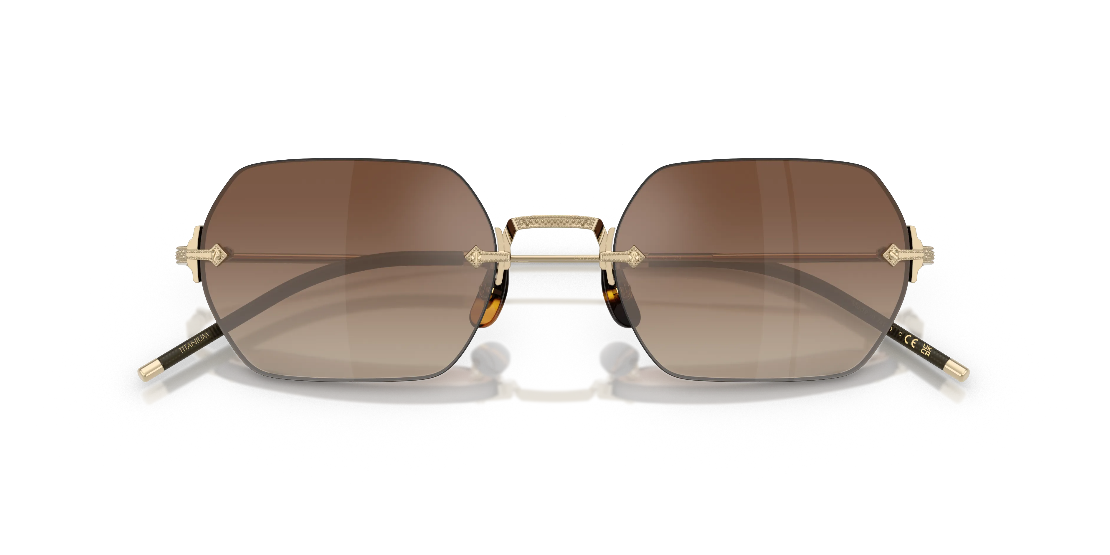 Oliver Peoples OV1353ST TK-13 5035Q1 Occhiali da sole Titanio Oro Marrone Squadrata Normale - immagine 2