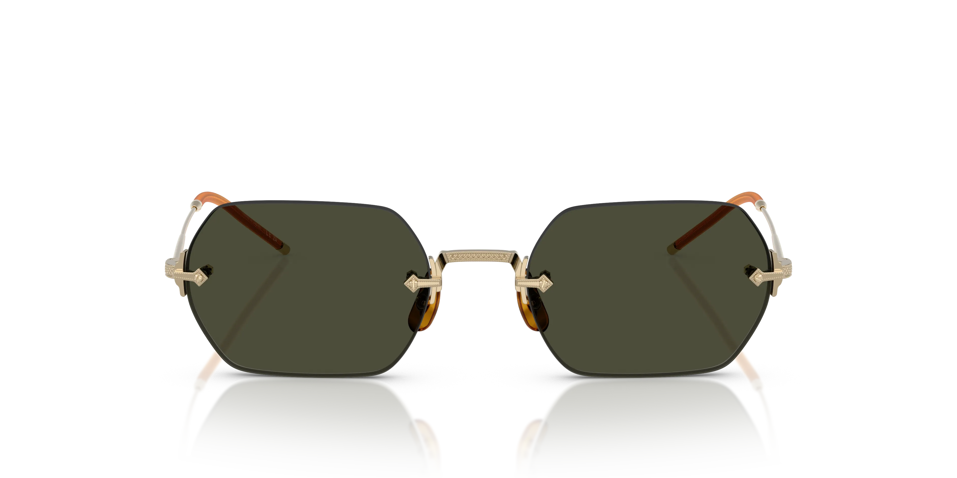 Oliver Peoples OV1353ST TK-13 503571 Occhiali da sole Titanio Oro Verde G15 Squadrata Normale - immagine 3