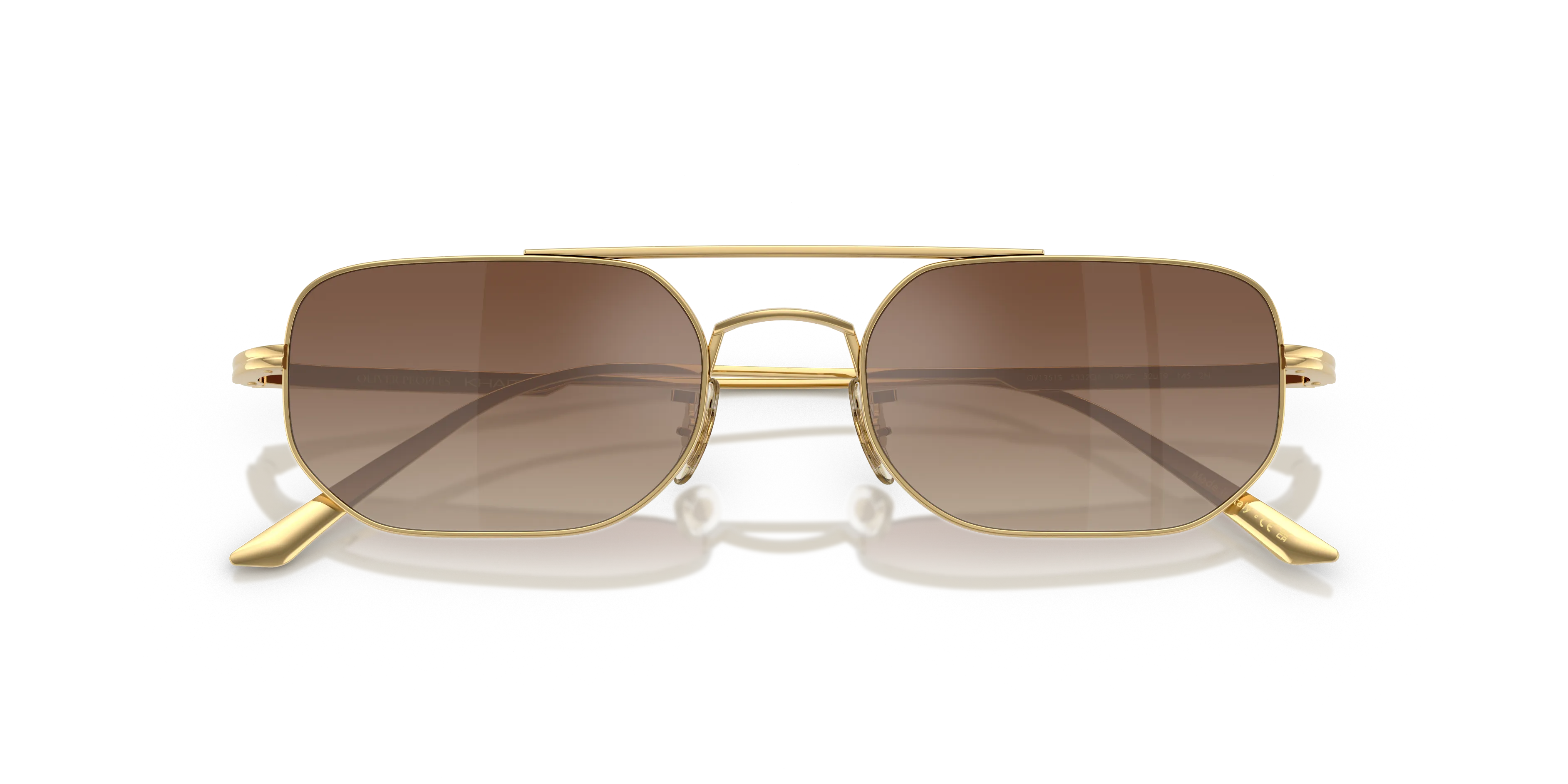Oliver Peoples OV1351S 1989C 5332Q1 Occhiali da sole Acciaio Oro Marrone Pillow Normale - immagine 2