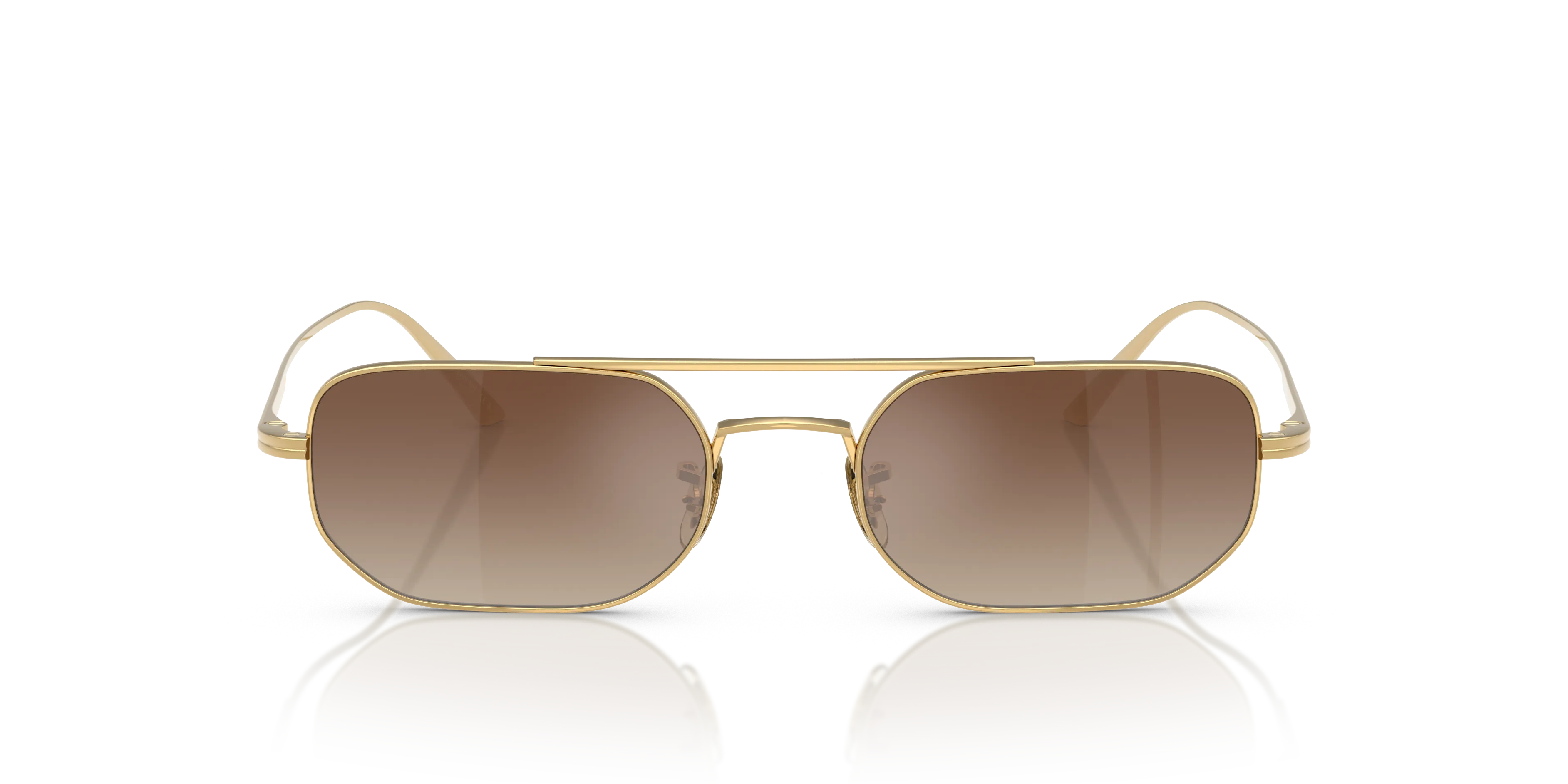 Oliver Peoples OV1351S 1989C 5332Q1 Occhiali da sole Acciaio Oro Marrone Pillow Normale - immagine 3