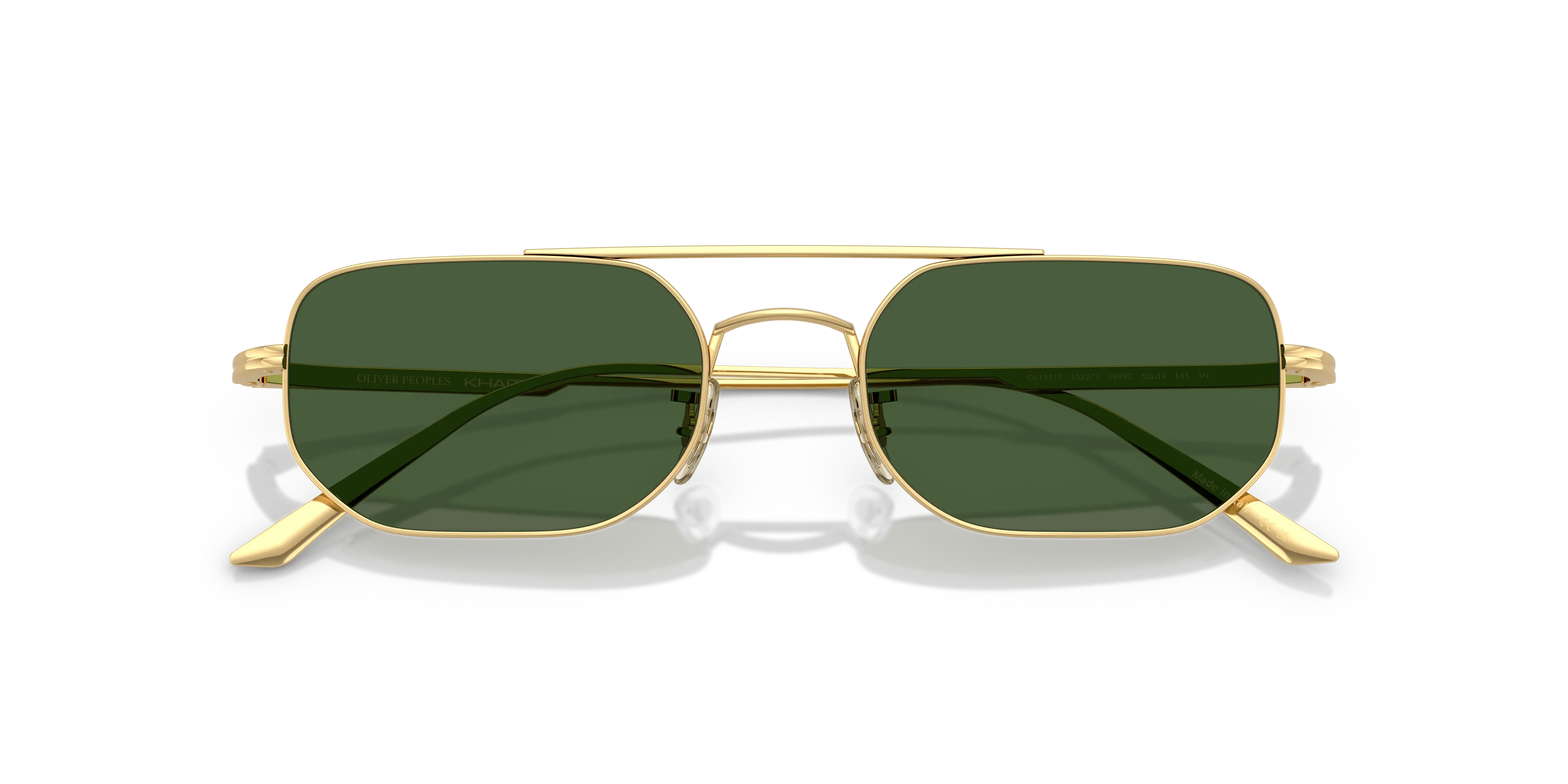 Oliver Peoples OV1351S 1989C 533271 Occhiali da sole Acciaio Oro Verde Pillow Normale - immagine 2