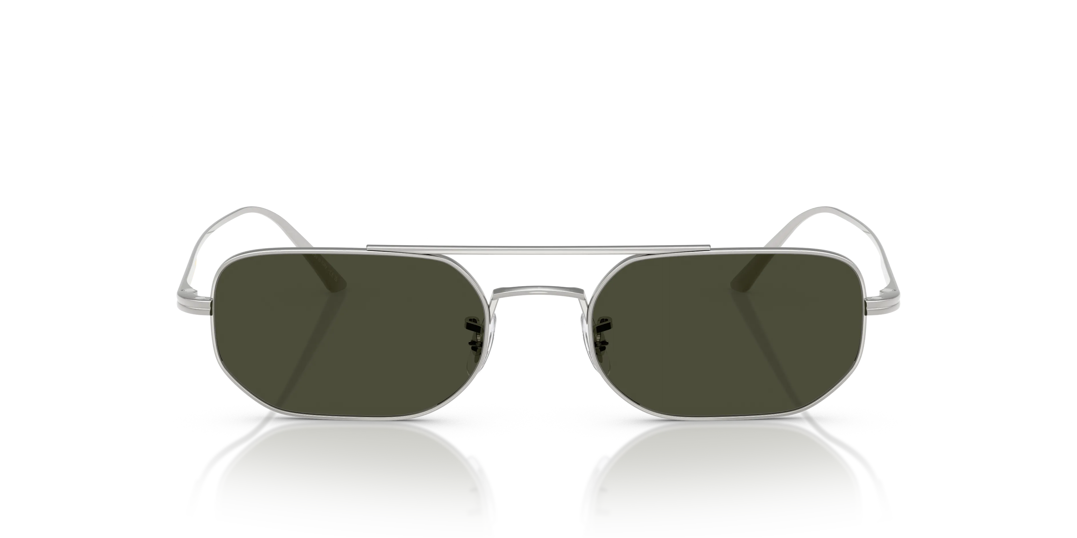 Oliver Peoples OV1351S 1989C 503671 Occhiali da sole Acciaio Argento Verde G15 Pillow Normale - immagine 3