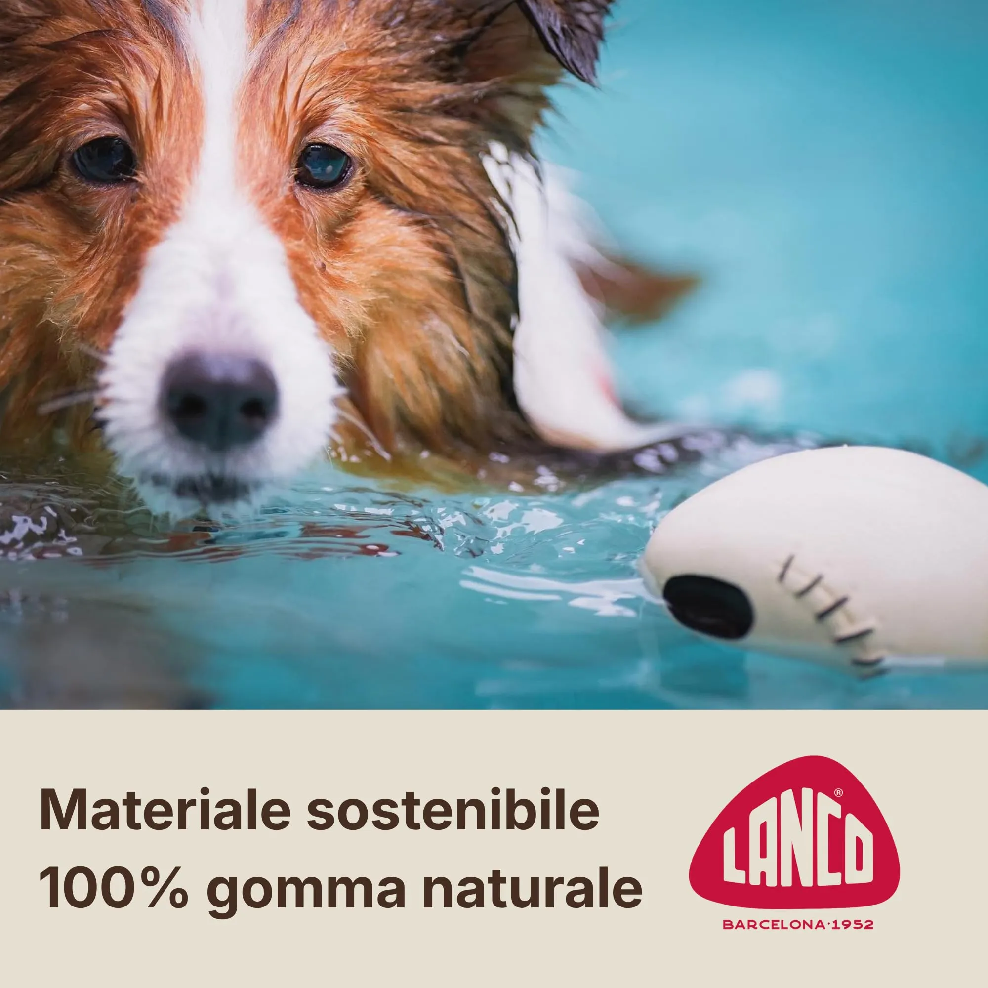 Lanco Uovo Maschera Halloween, Gioco Cane Caucciù Naturale con Suono - immagine 2