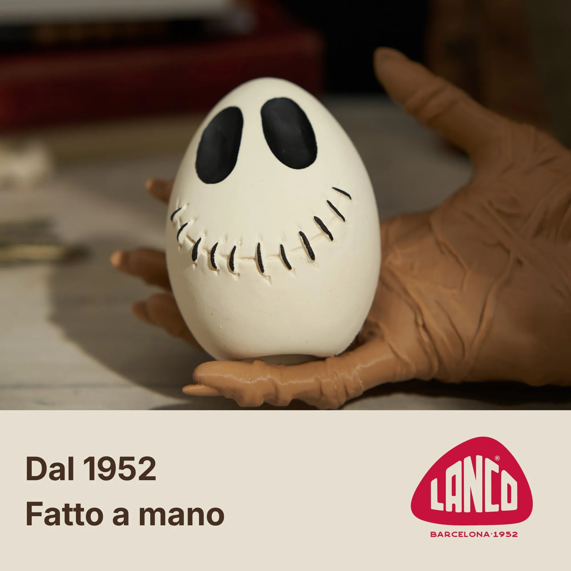 Lanco Uovo Maschera Halloween, Gioco Cane Caucciù Naturale con Suono - immagine 3